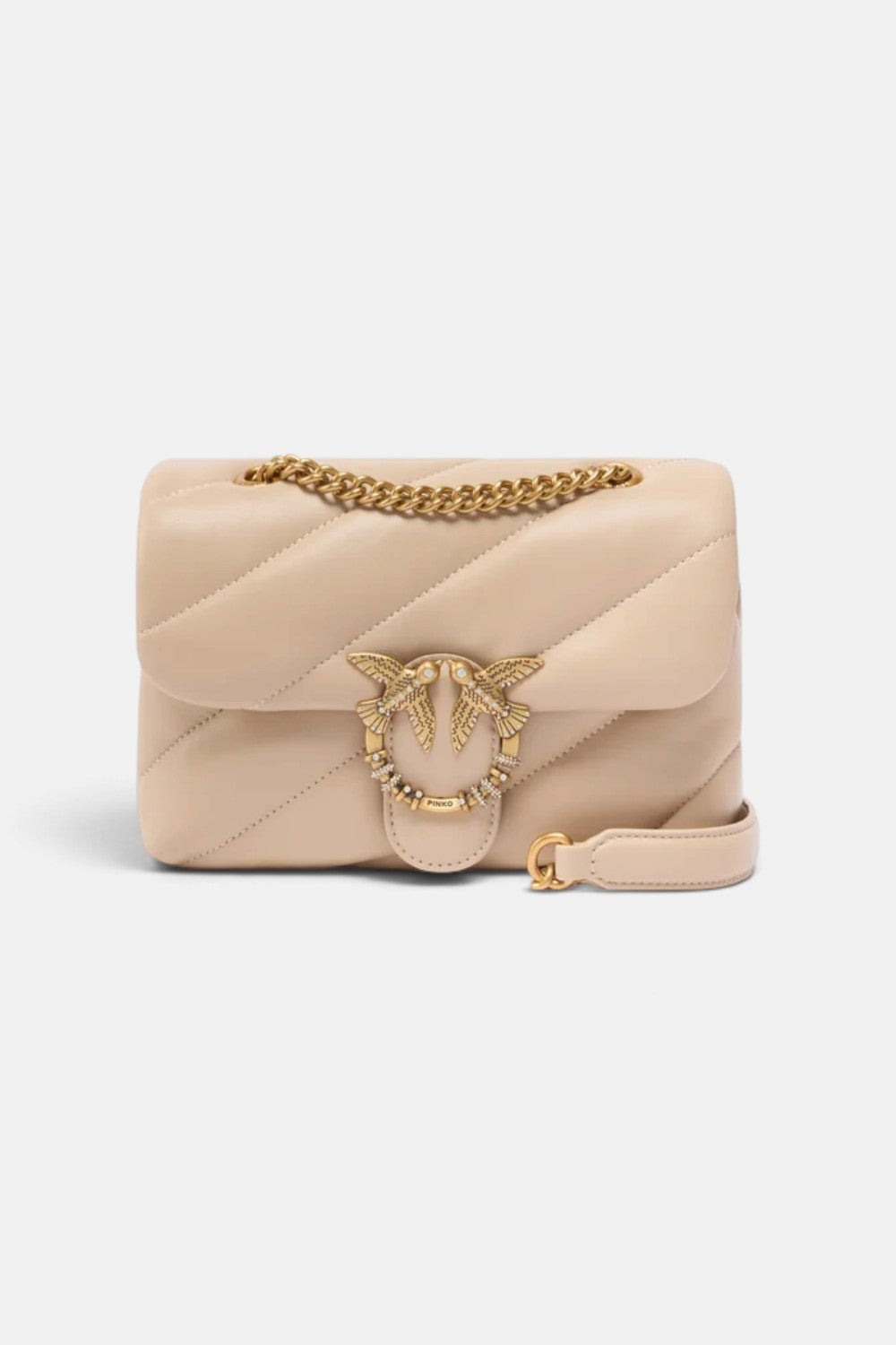 Borsa a tracolla Mini Love Bag Puff in nappa trapuntata con fibbia gioiello 107058A0F2