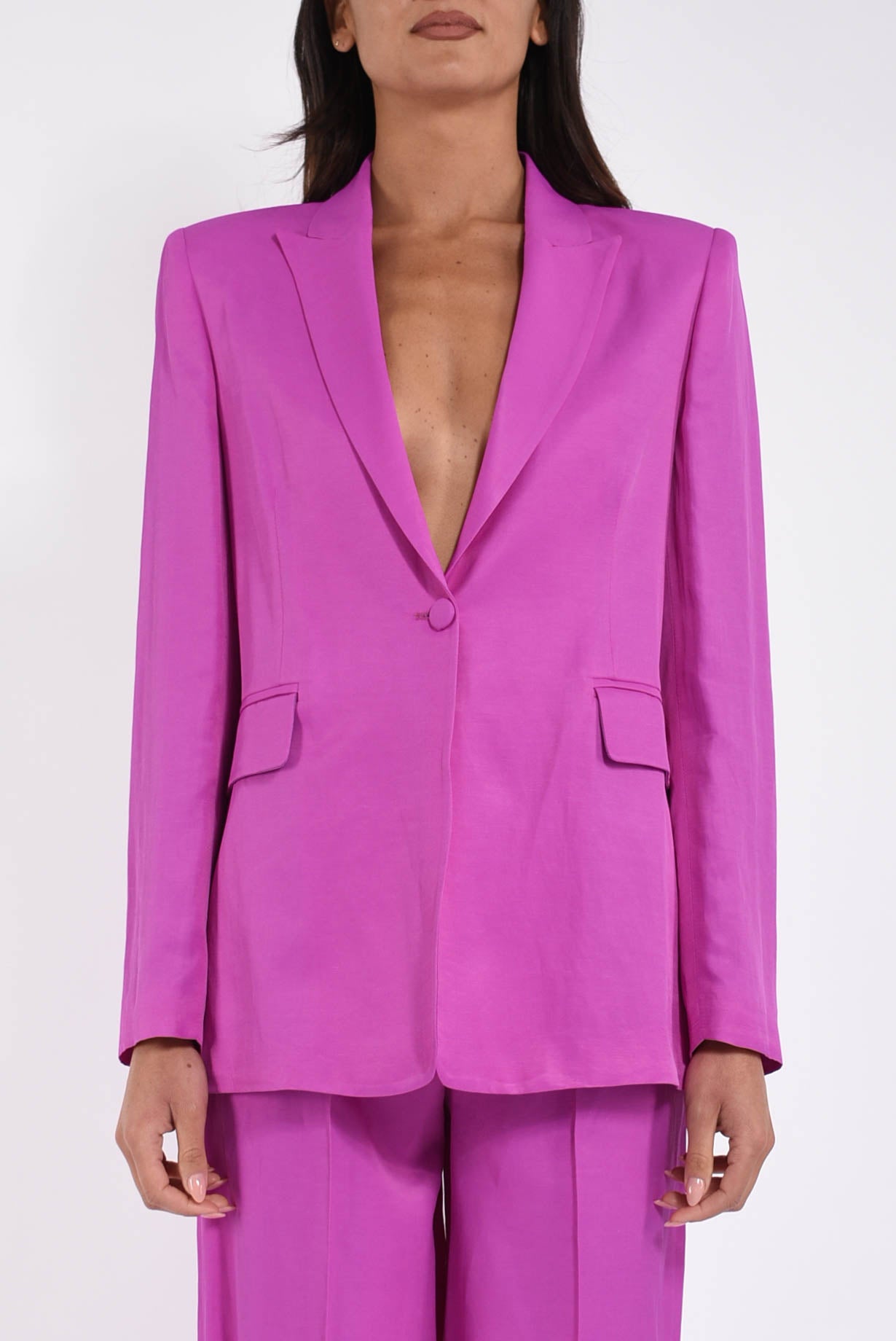 giacca oversize in misto lino