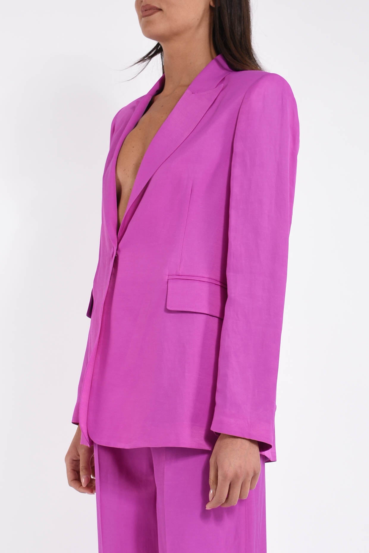 giacca oversize in misto lino