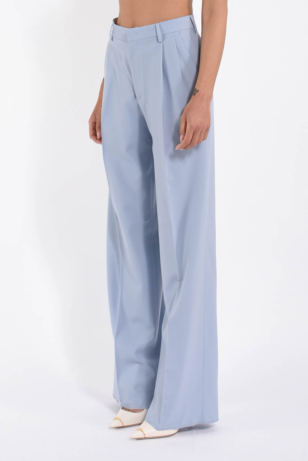 pantaloni diritti in viscosa