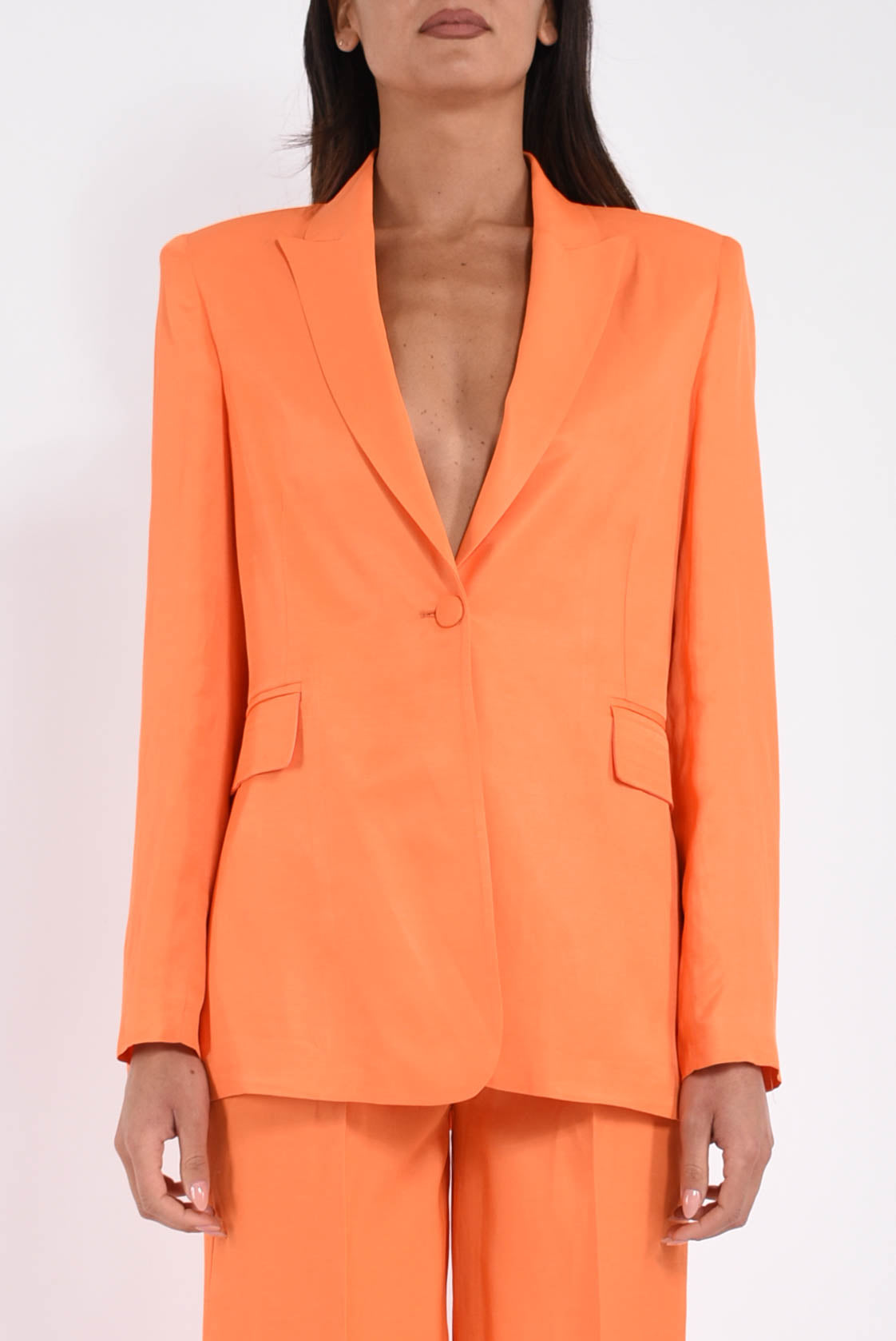 giacca oversize in misto lino