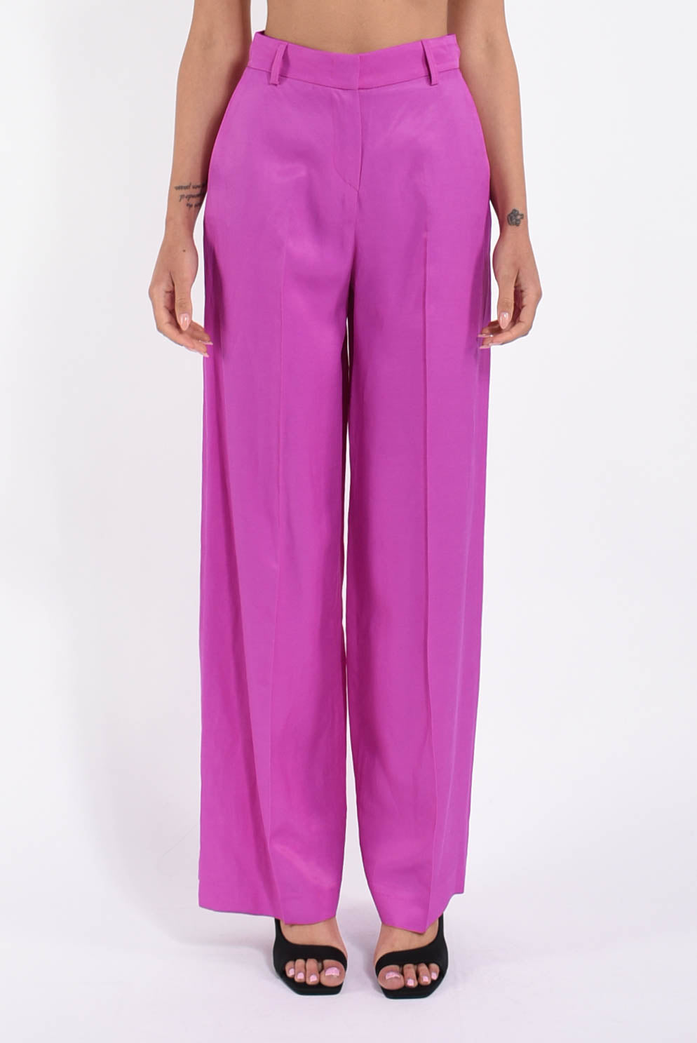 pantaloni in misto lino