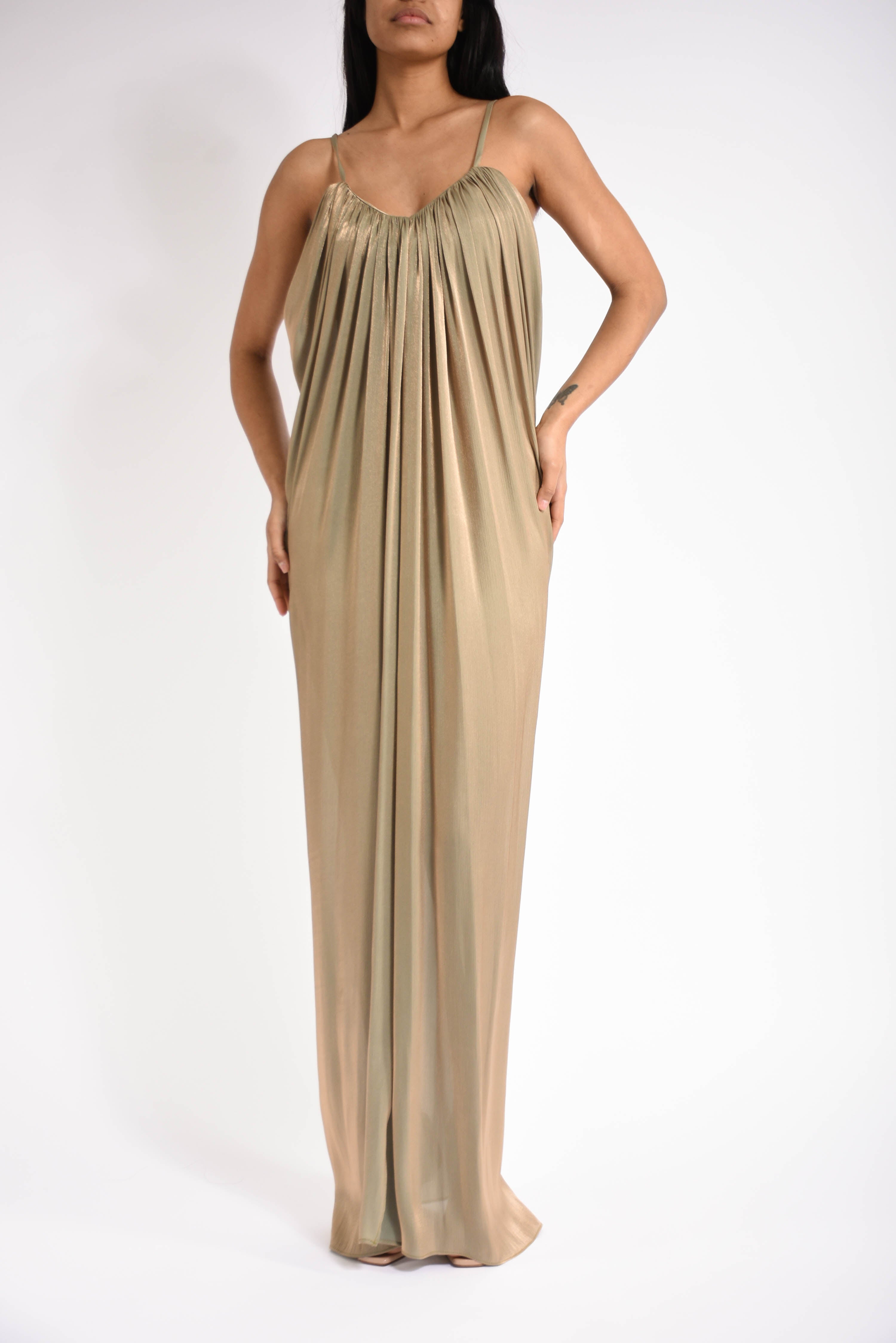 abito lungo in lurex