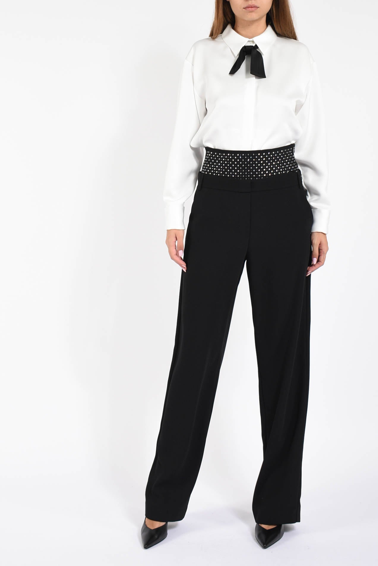 camicia con papillon in raso