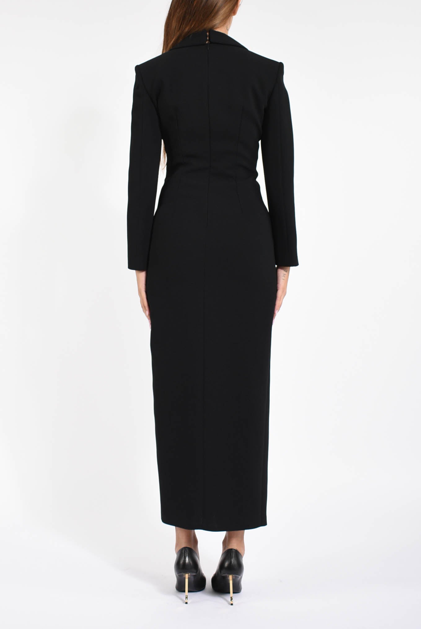 abito lungo in enver satin