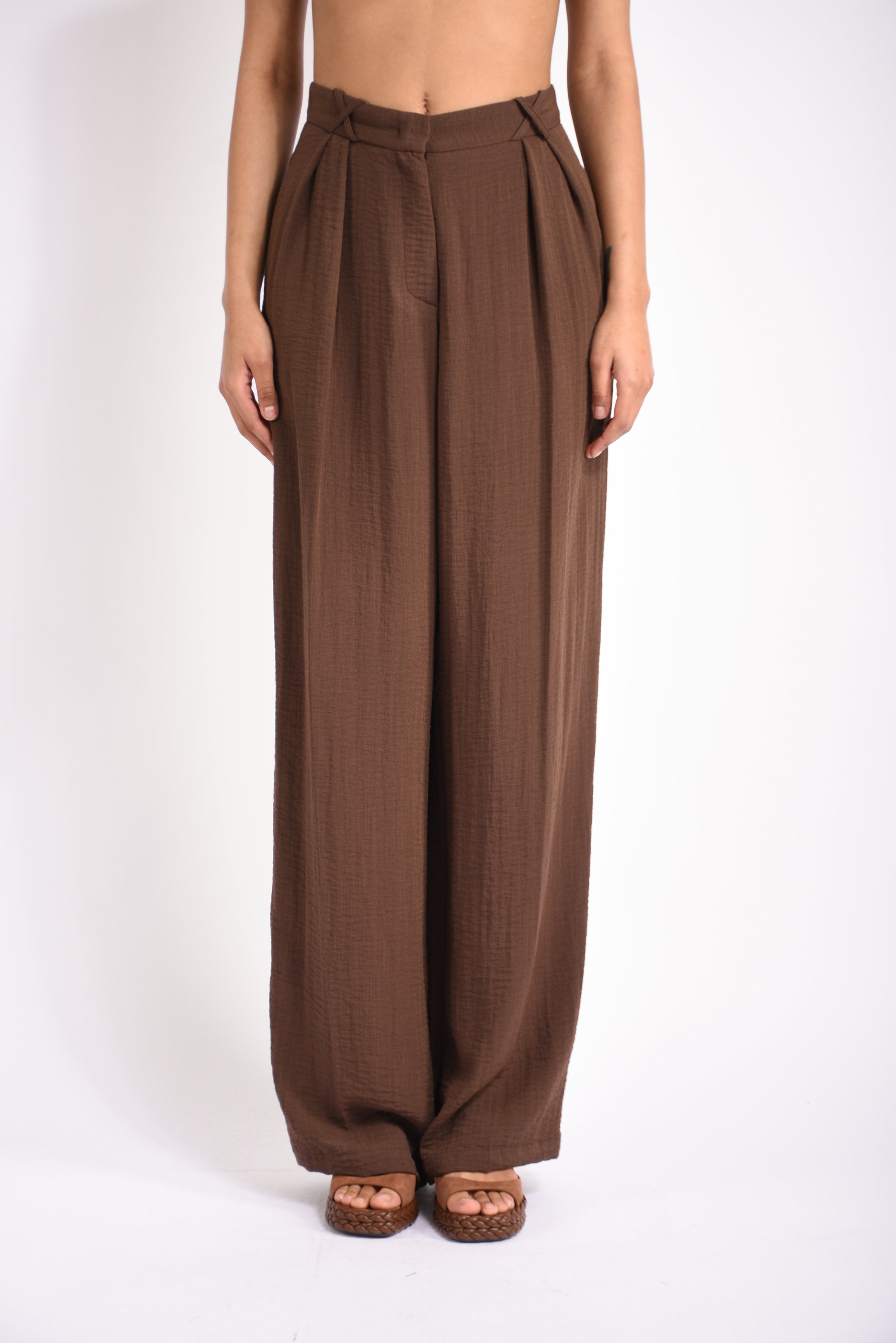 Pantaloni in tela fiammata