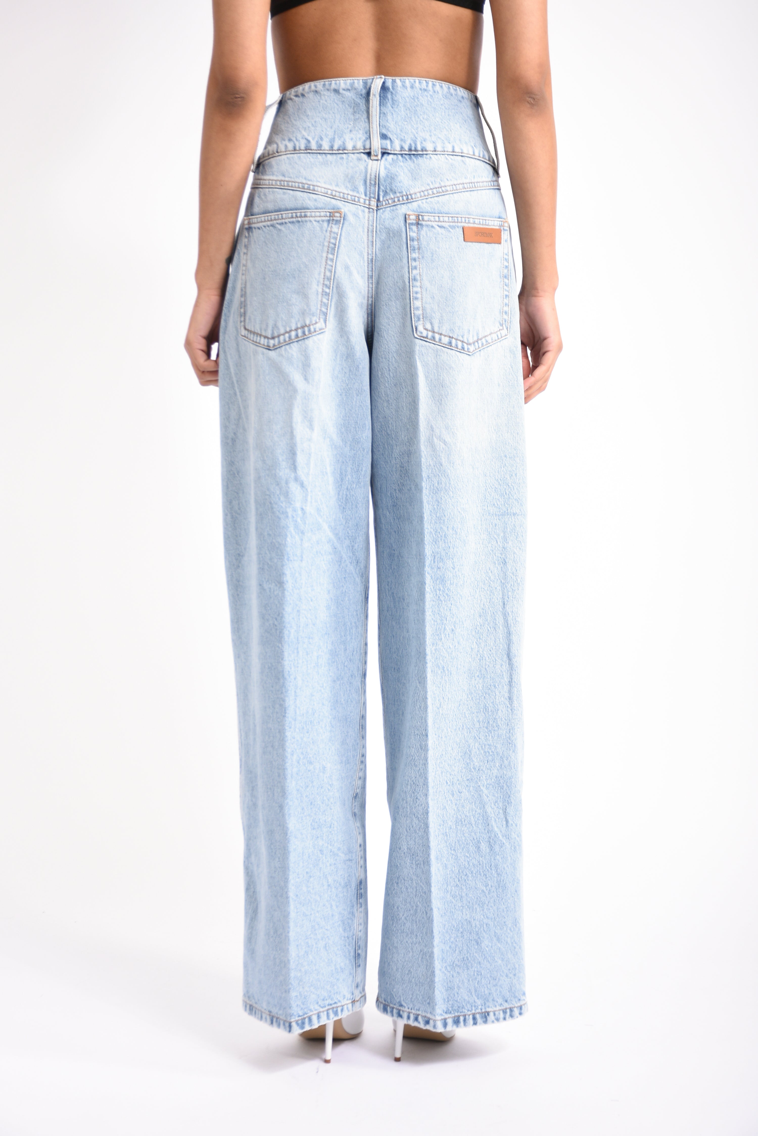 Jeans baggy fit a vita alta albatro