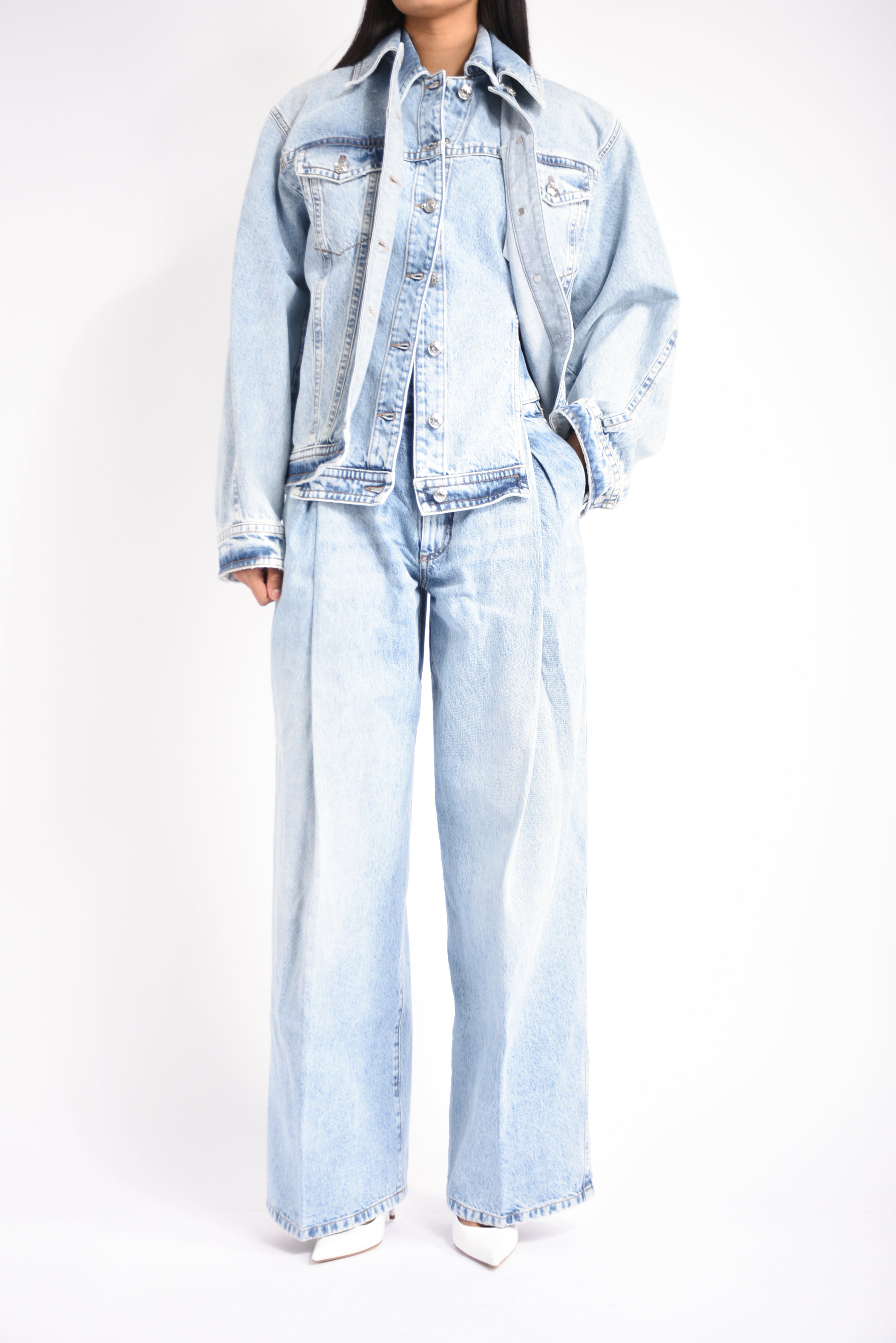 Jeans baggy fit a vita alta albatro