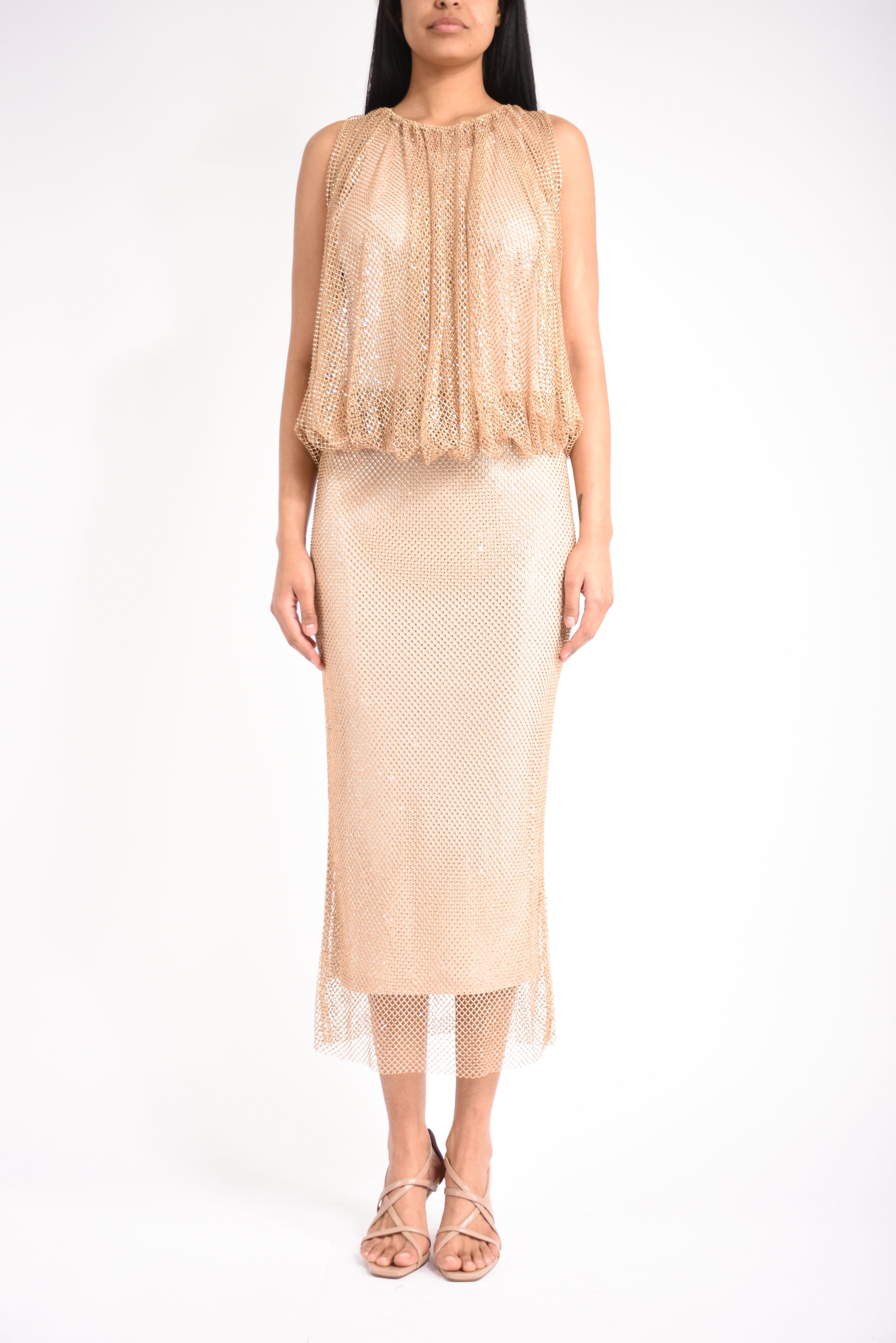 abito lungo in jersey con cristalli pappa