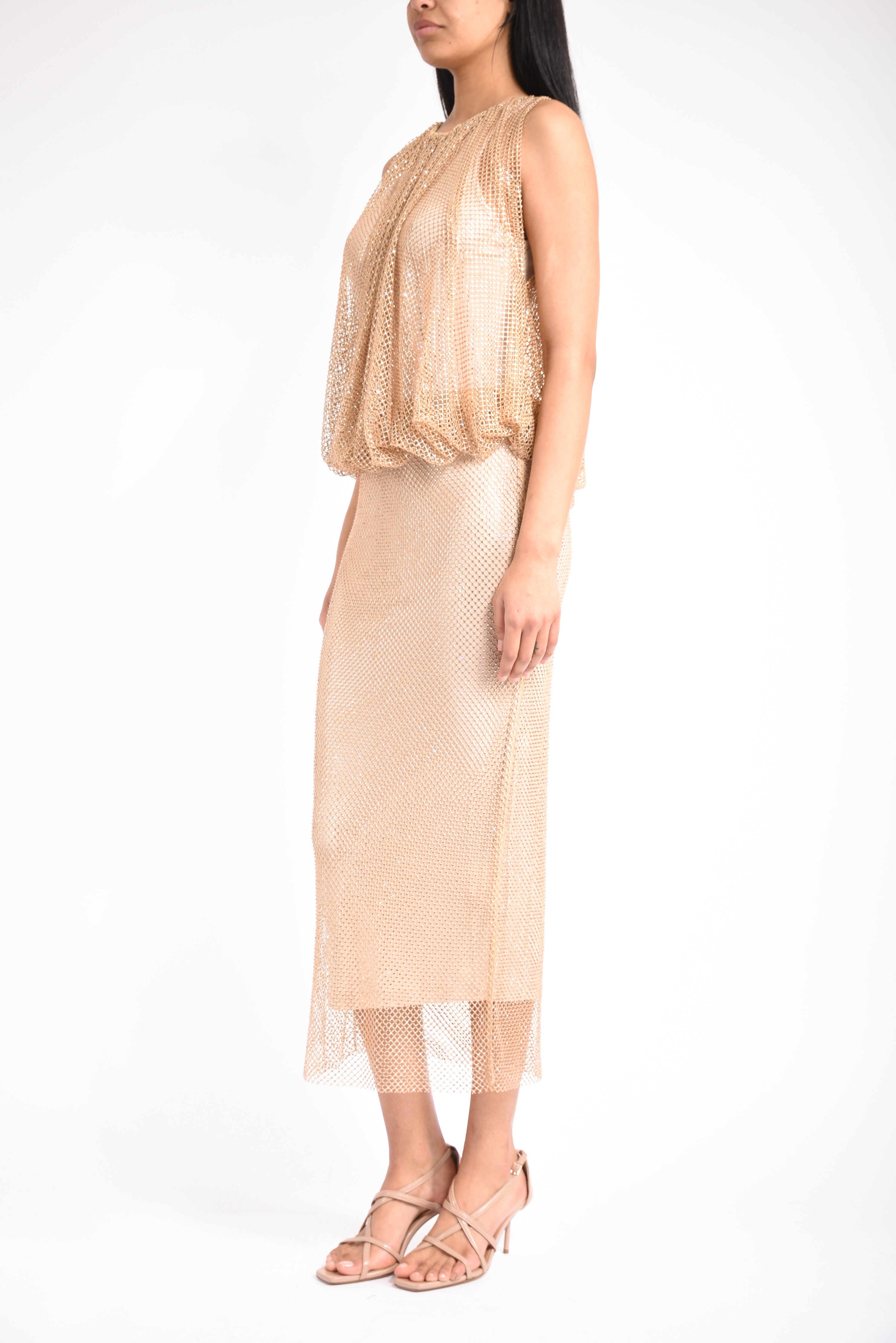 abito lungo in jersey con cristalli pappa