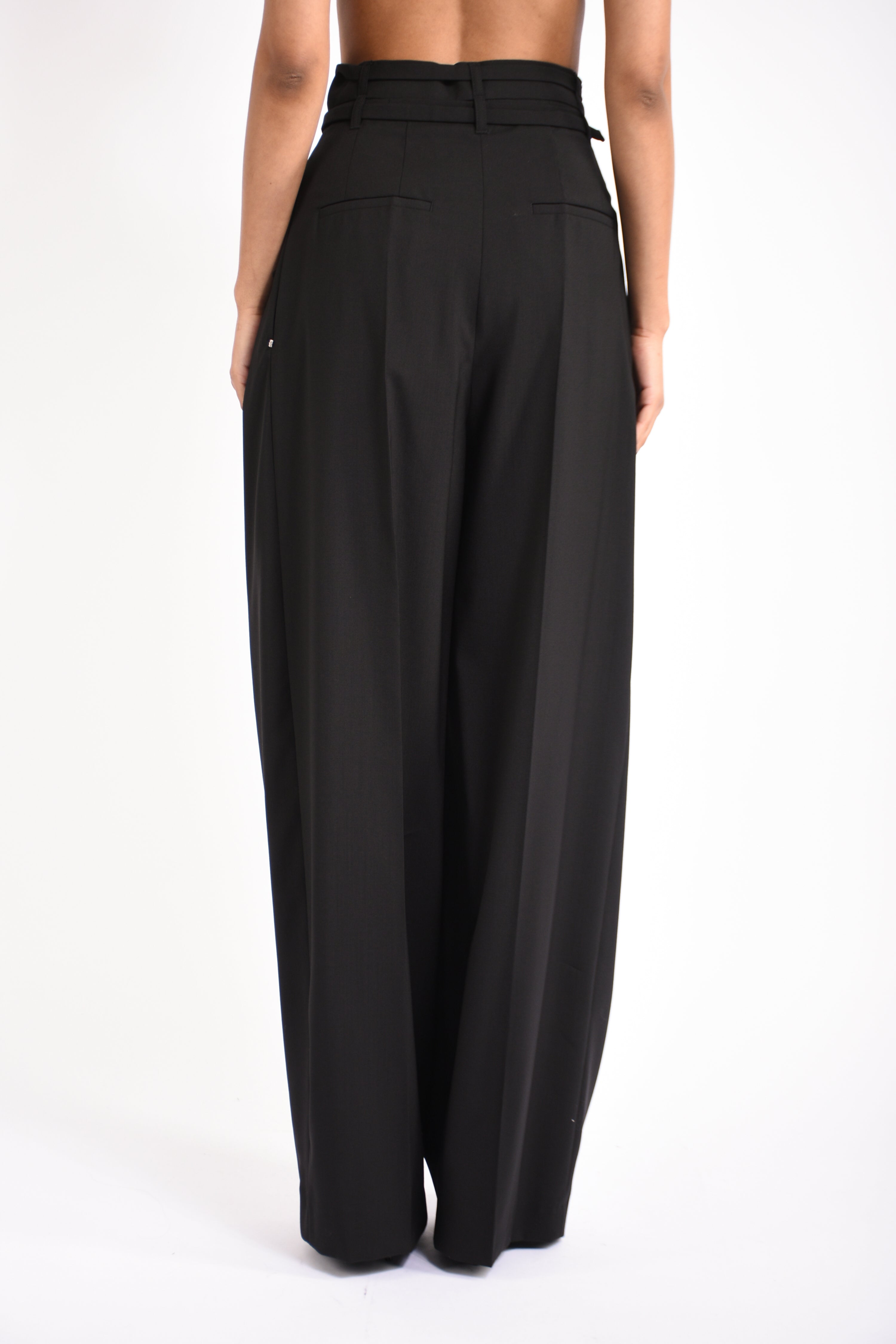 pantaloni ampi in lana stretch bautta