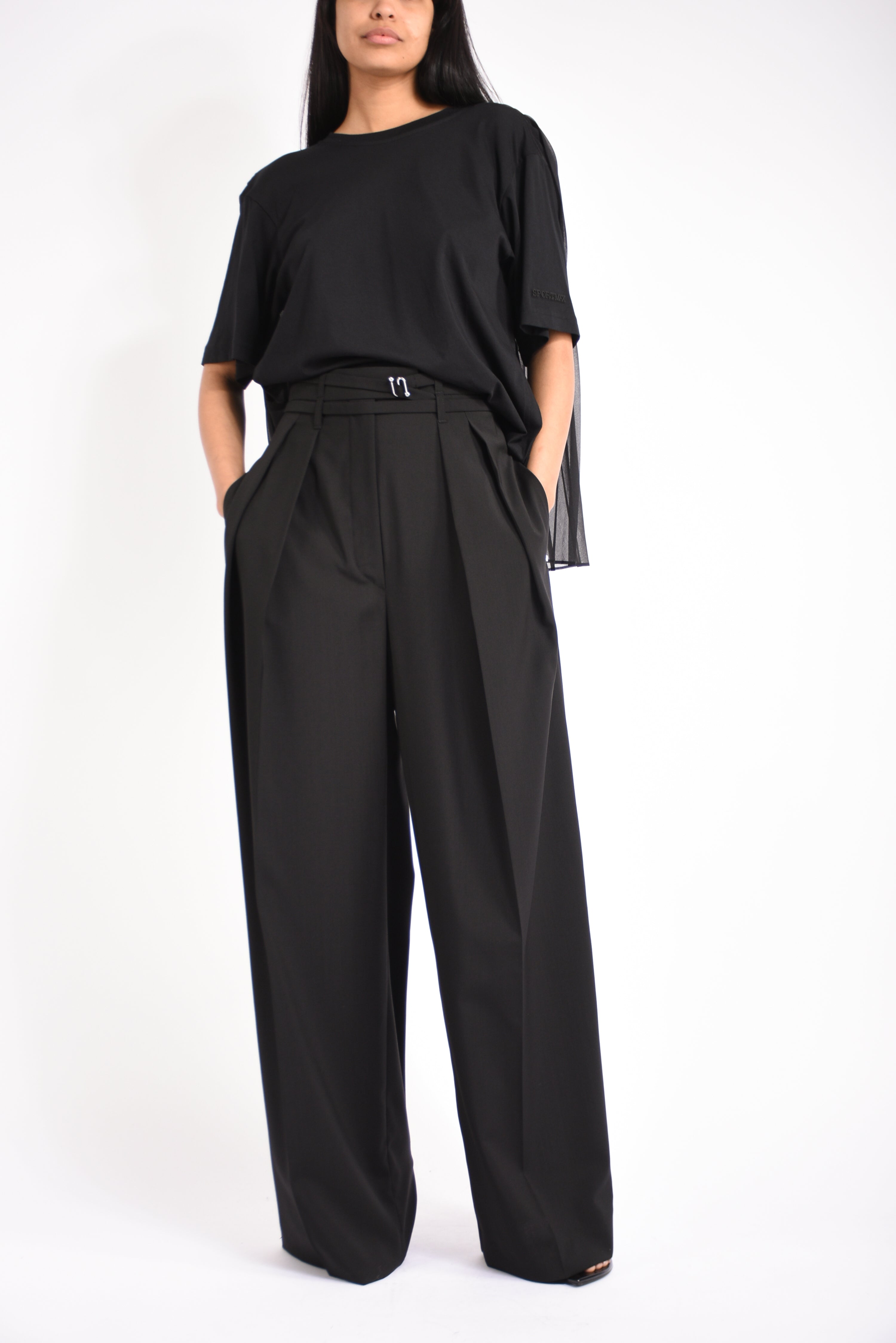 t-shirt con retro plissè spiga