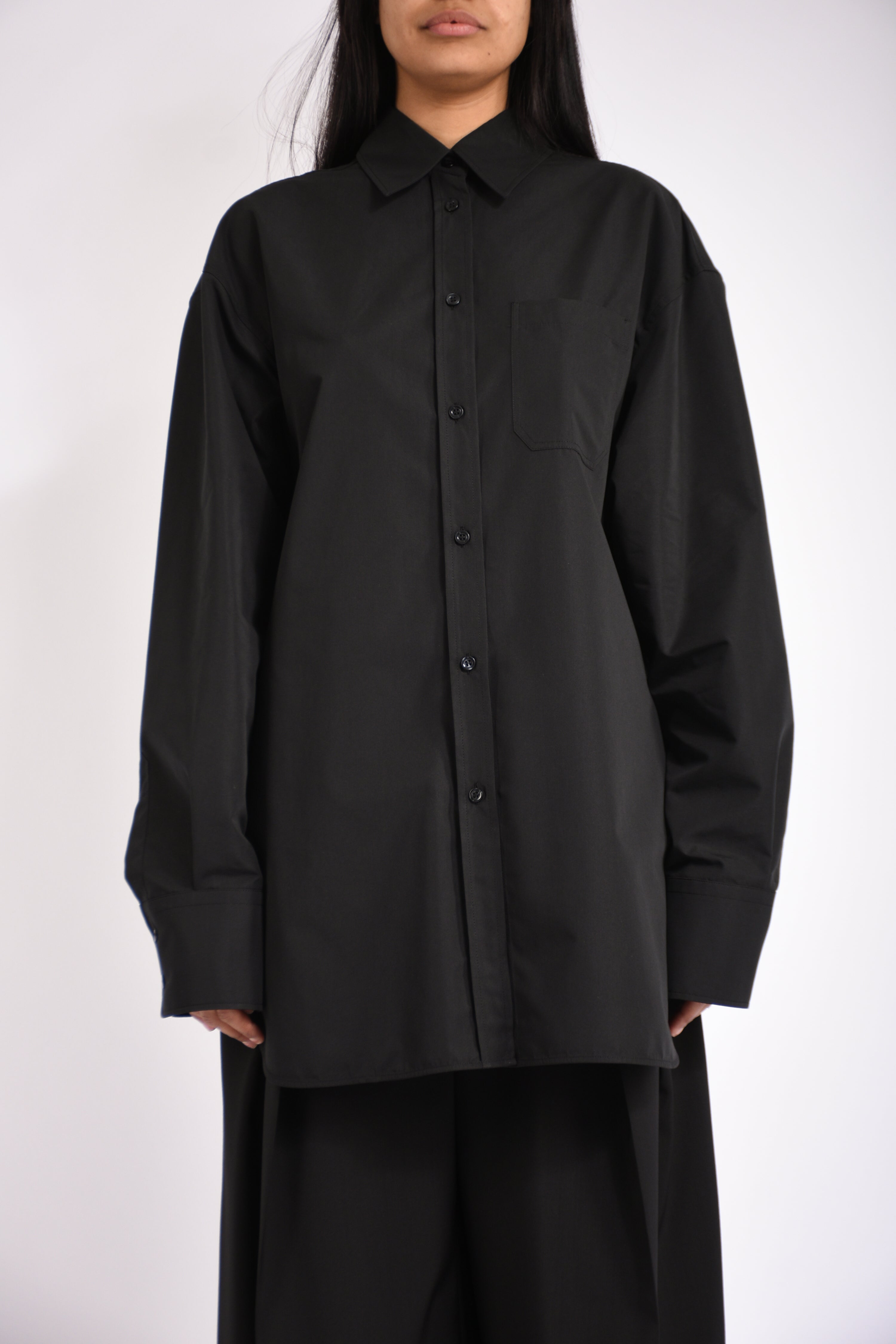 overshirt con dettaglio plissè nespola
