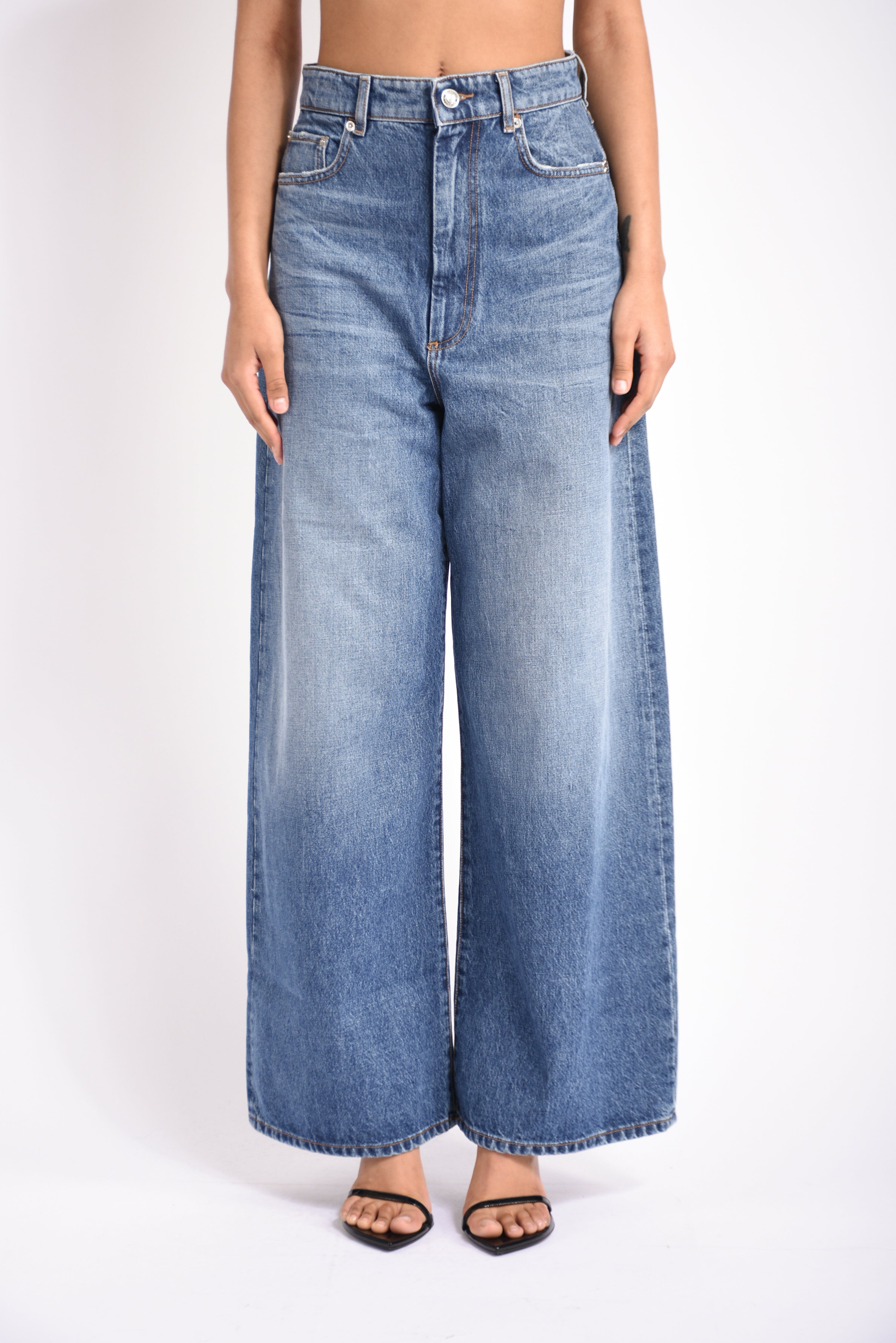 jeans ampio a vita bassa angri