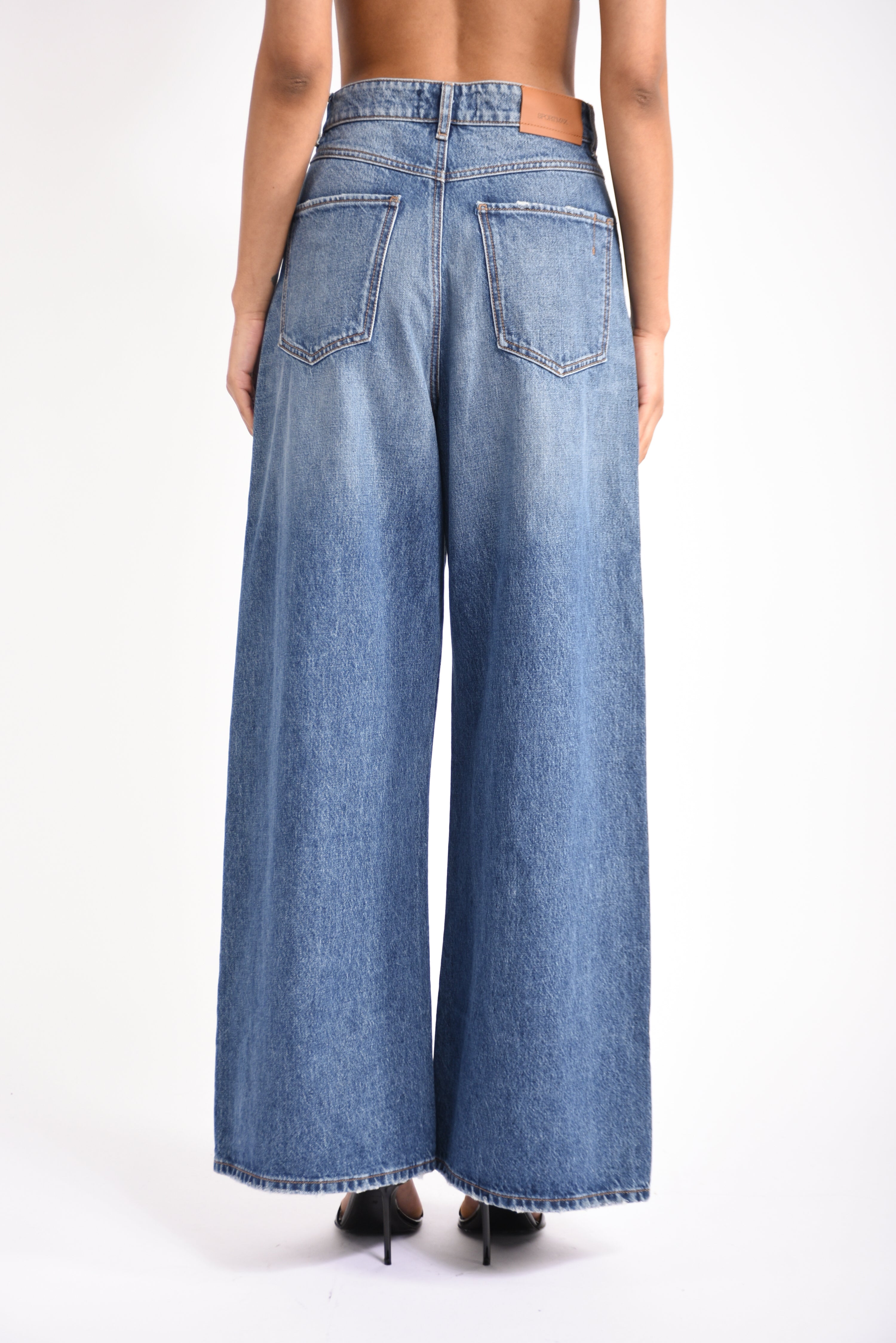 jeans ampio a vita bassa angri