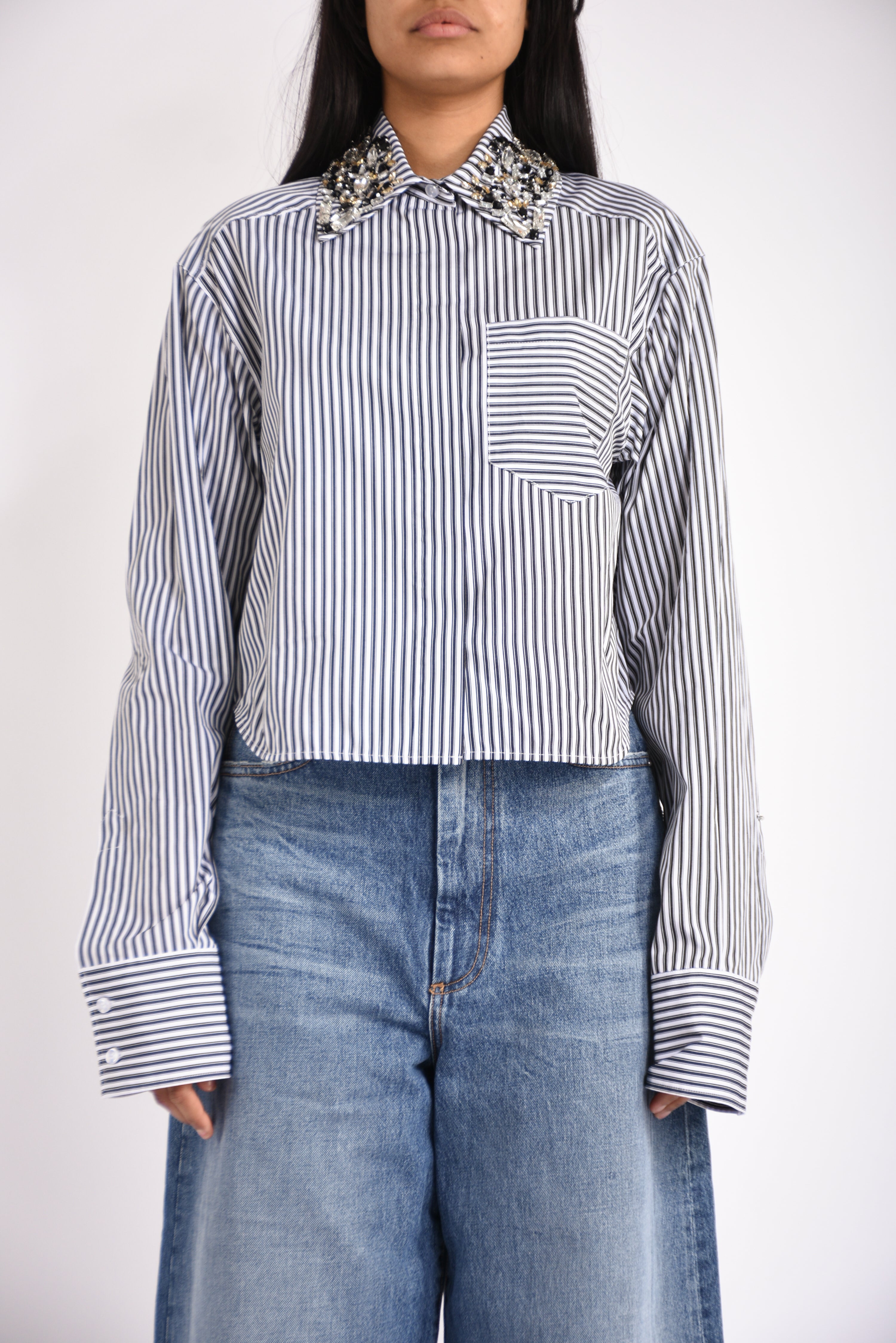 camicia in popeline a righe quagga