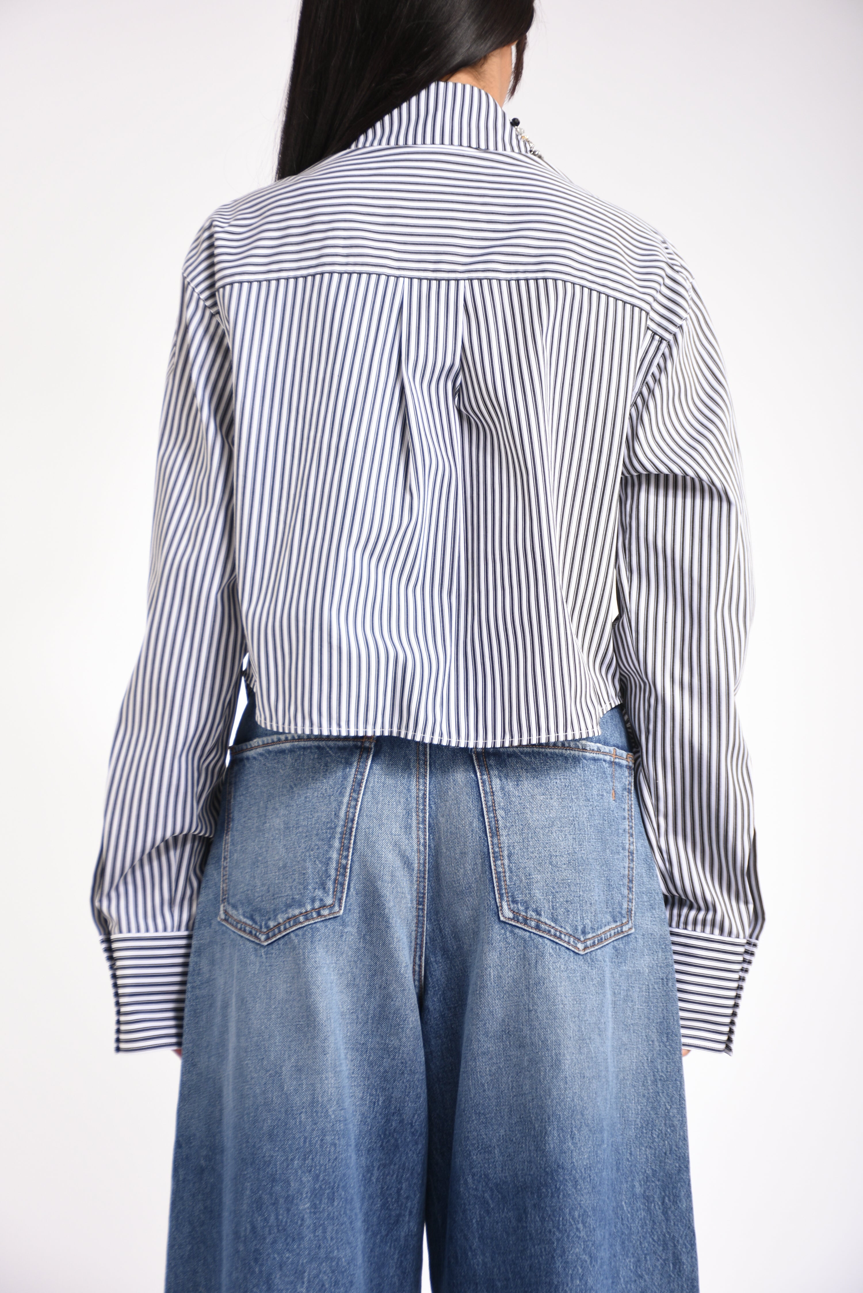 camicia in popeline a righe quagga