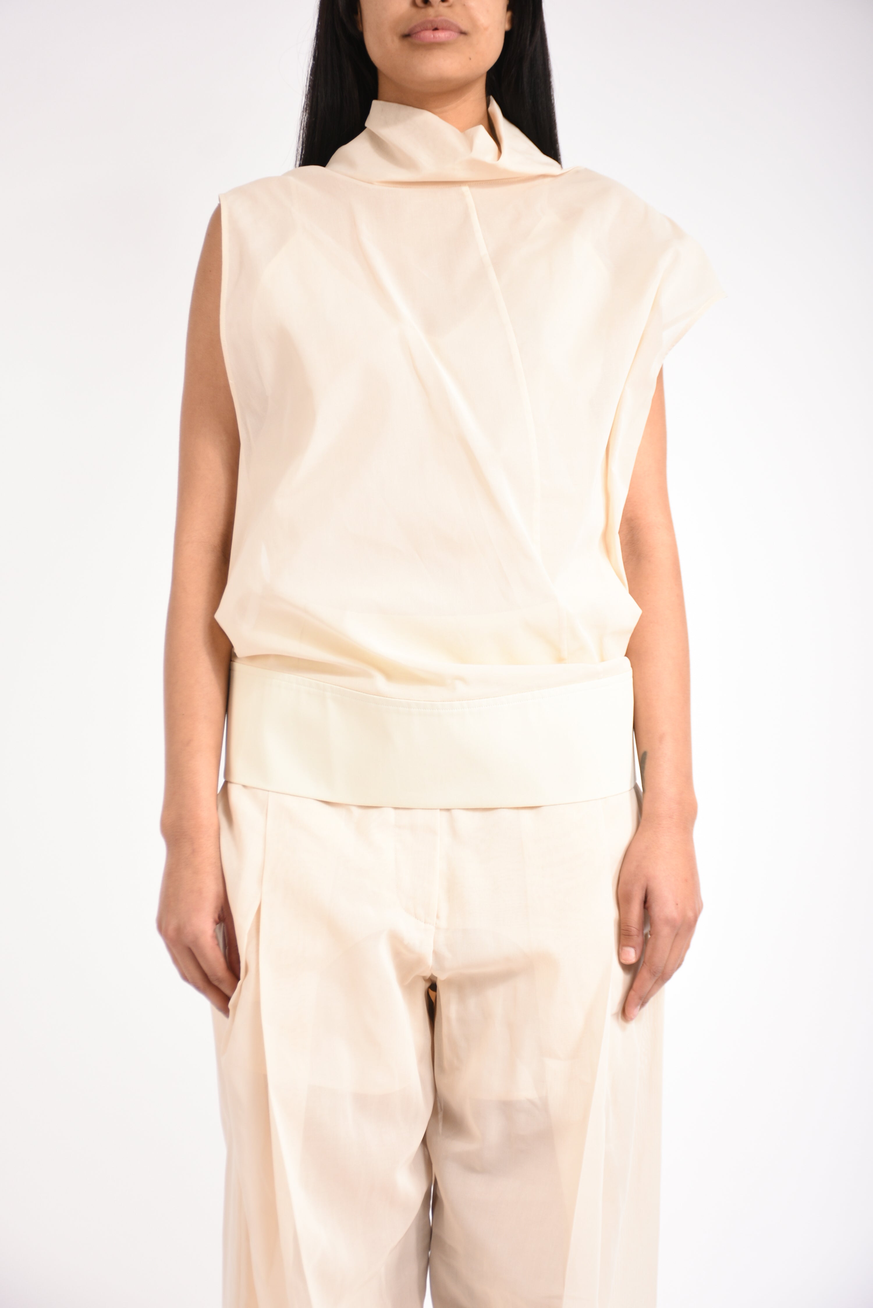 blusa in voile di cotone grado