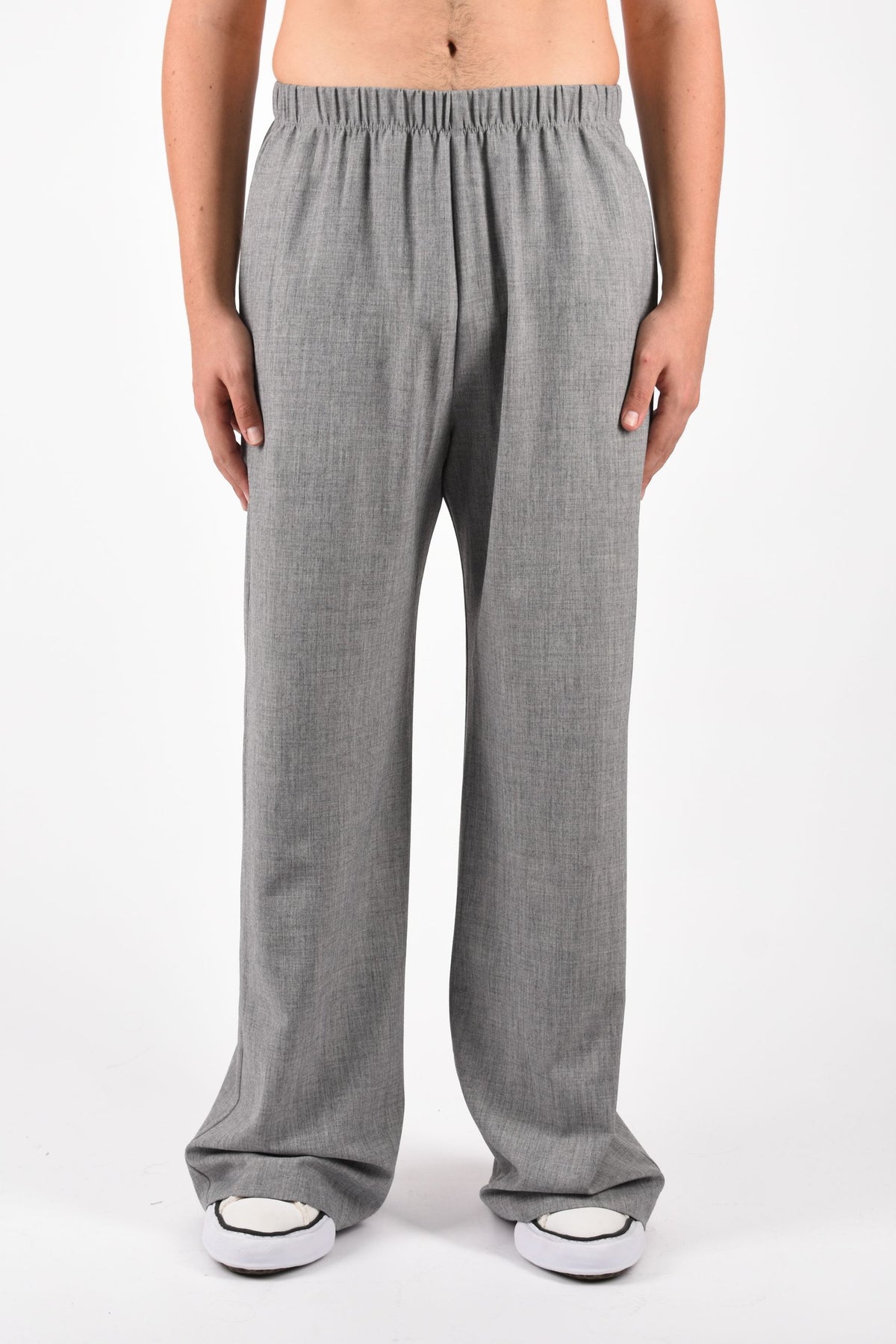 Pantaloni wide in flannel