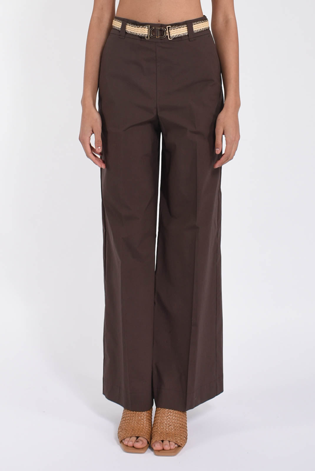 pantaloni a palazzo in cotone