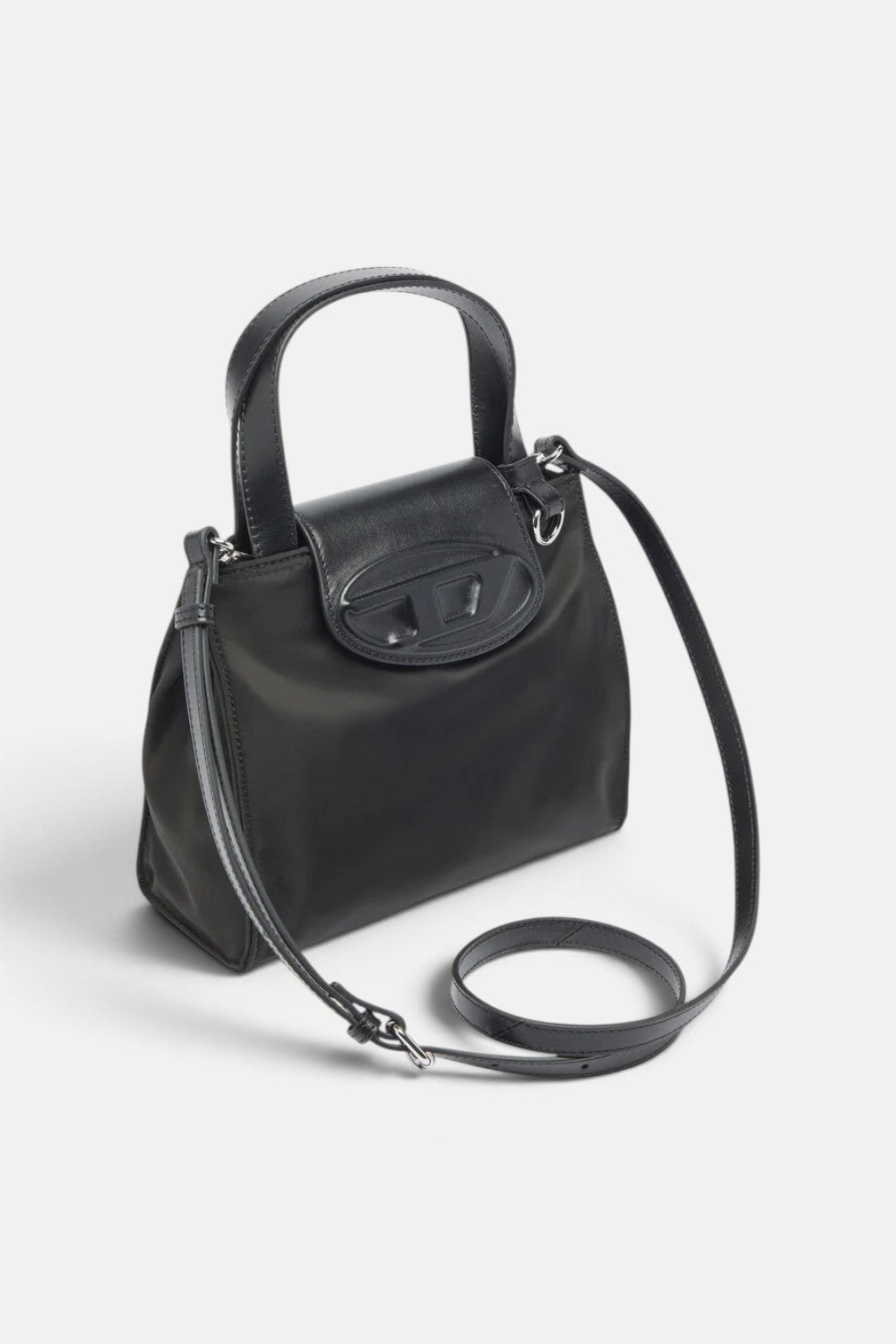 Shopping bag in nylon con patta in pelle 1DR TOTE XS X10785P9037