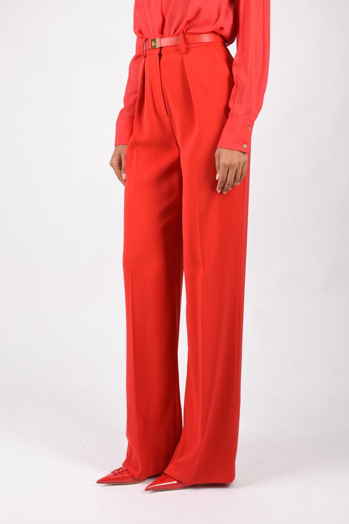 Pantaloni in crêpe leggero con cintura PA20766E2