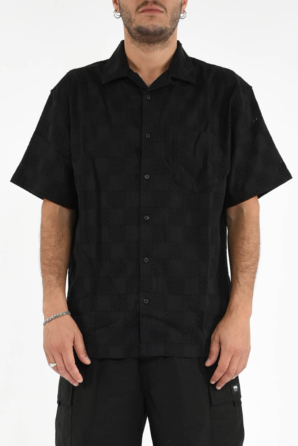 Camicia traforata in cotone