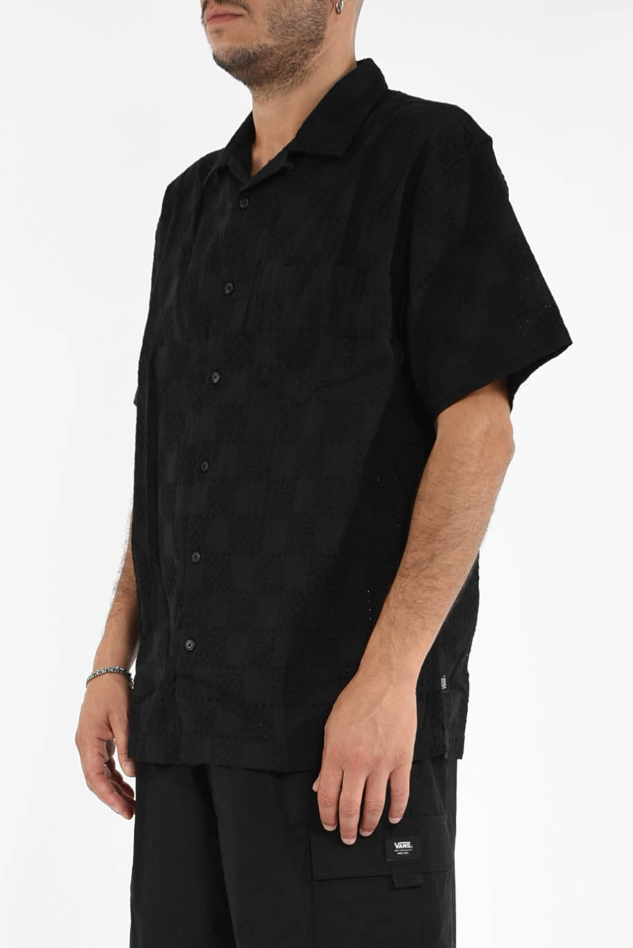 Camicia traforata in cotone