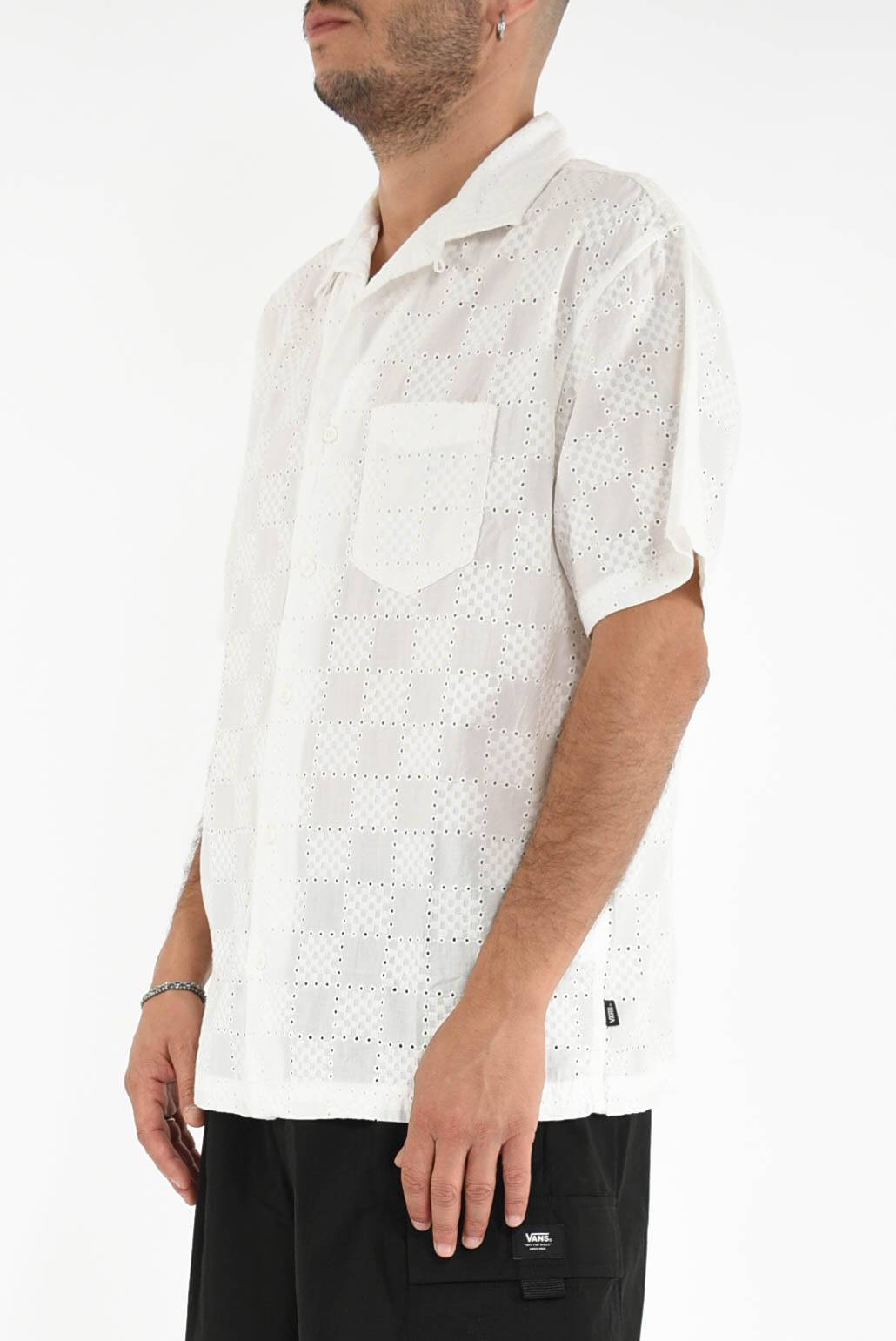 Camicia traforata in cotone