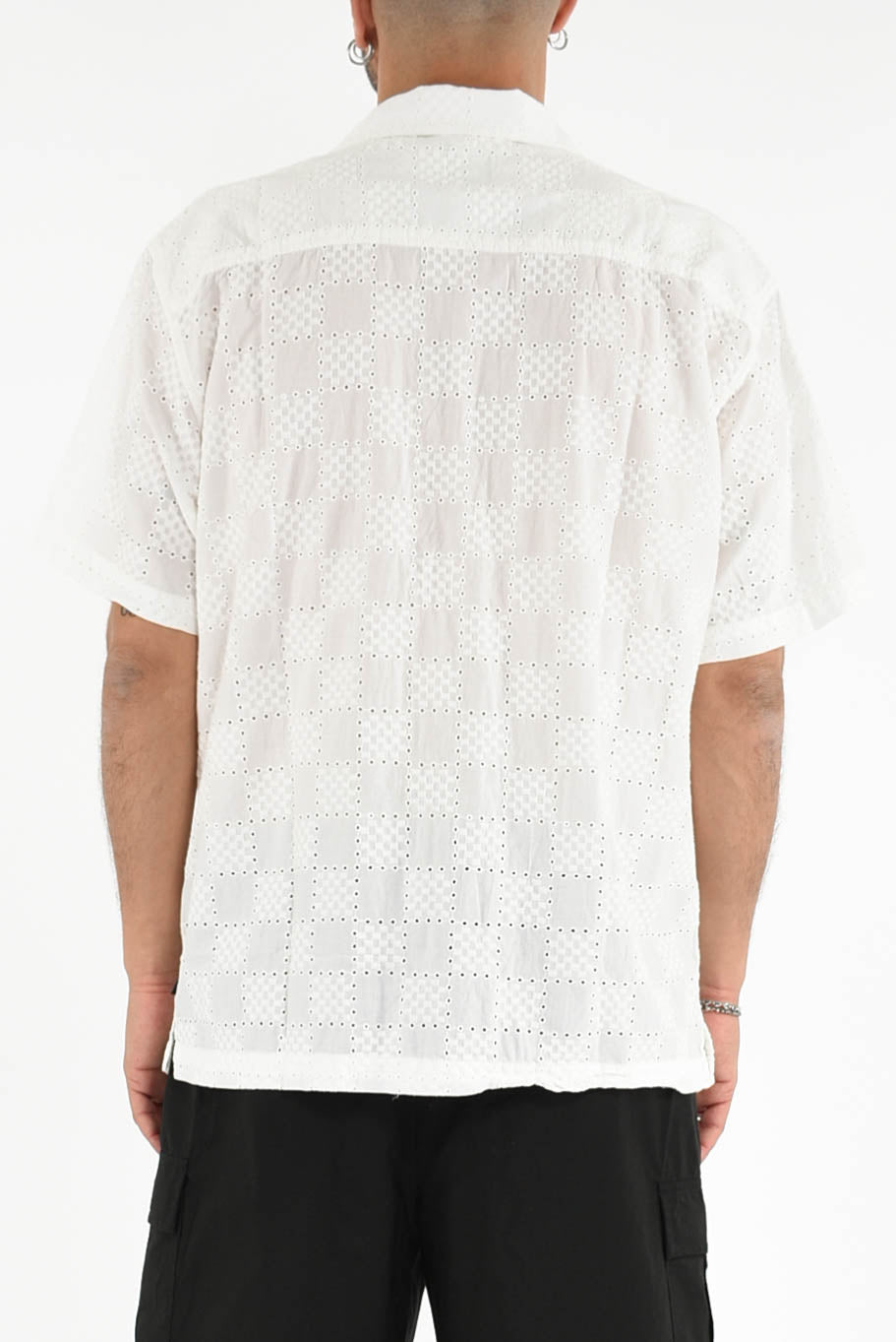 Camicia traforata in cotone