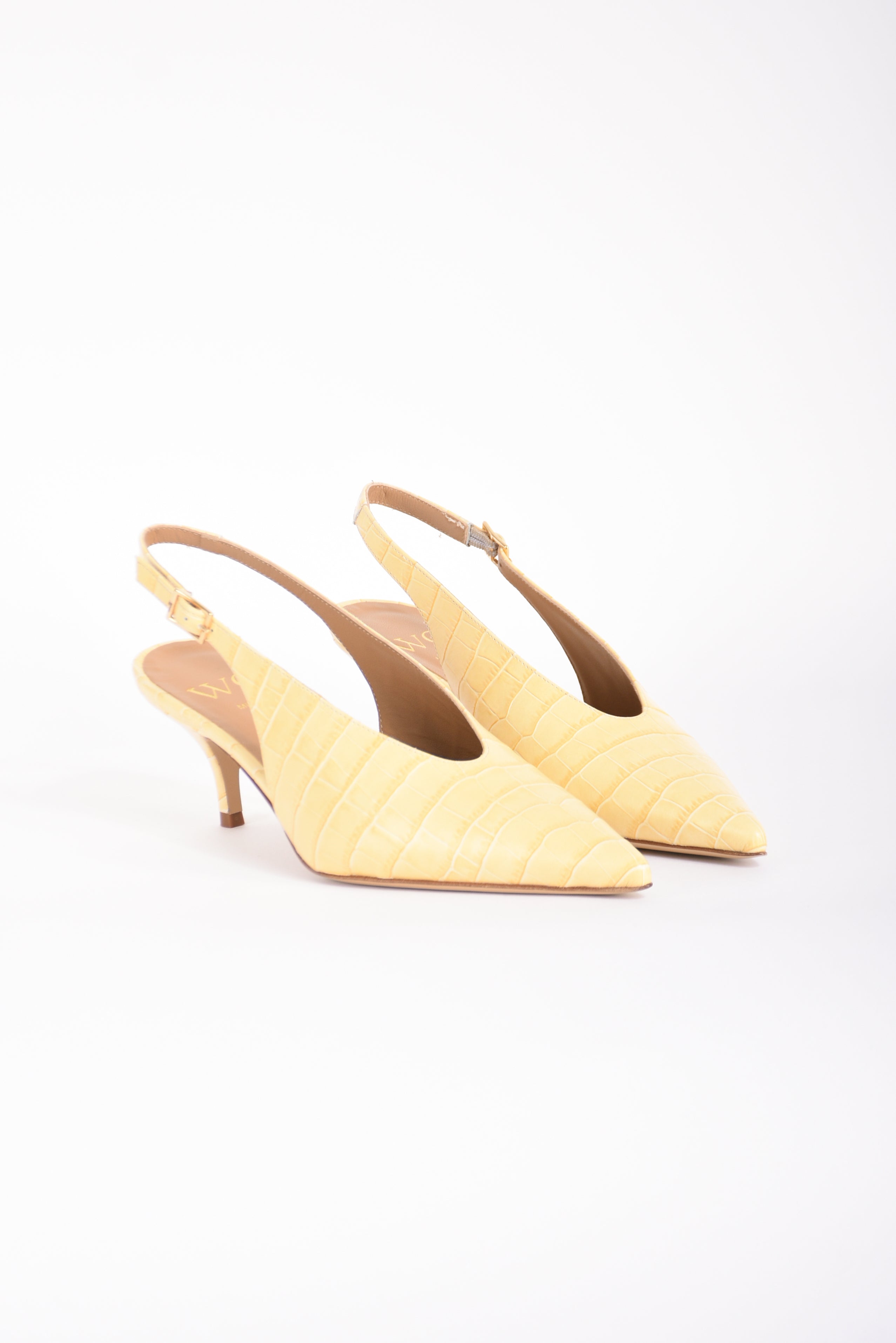 Slingback in pelle cocco