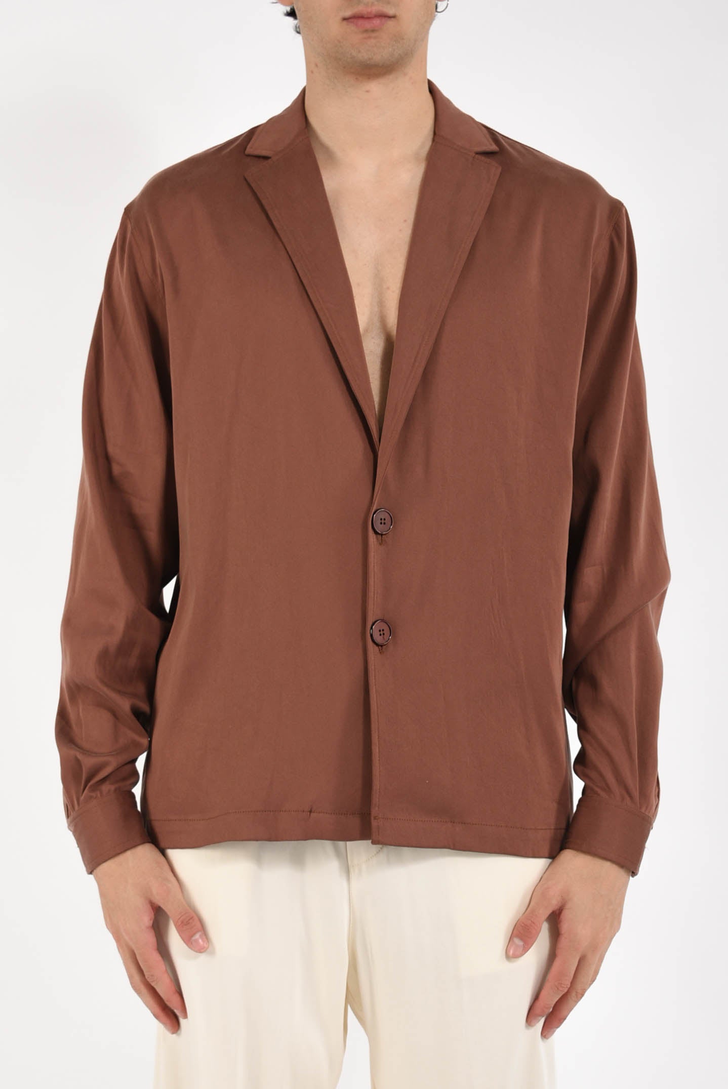 Giacca camicia in cupro