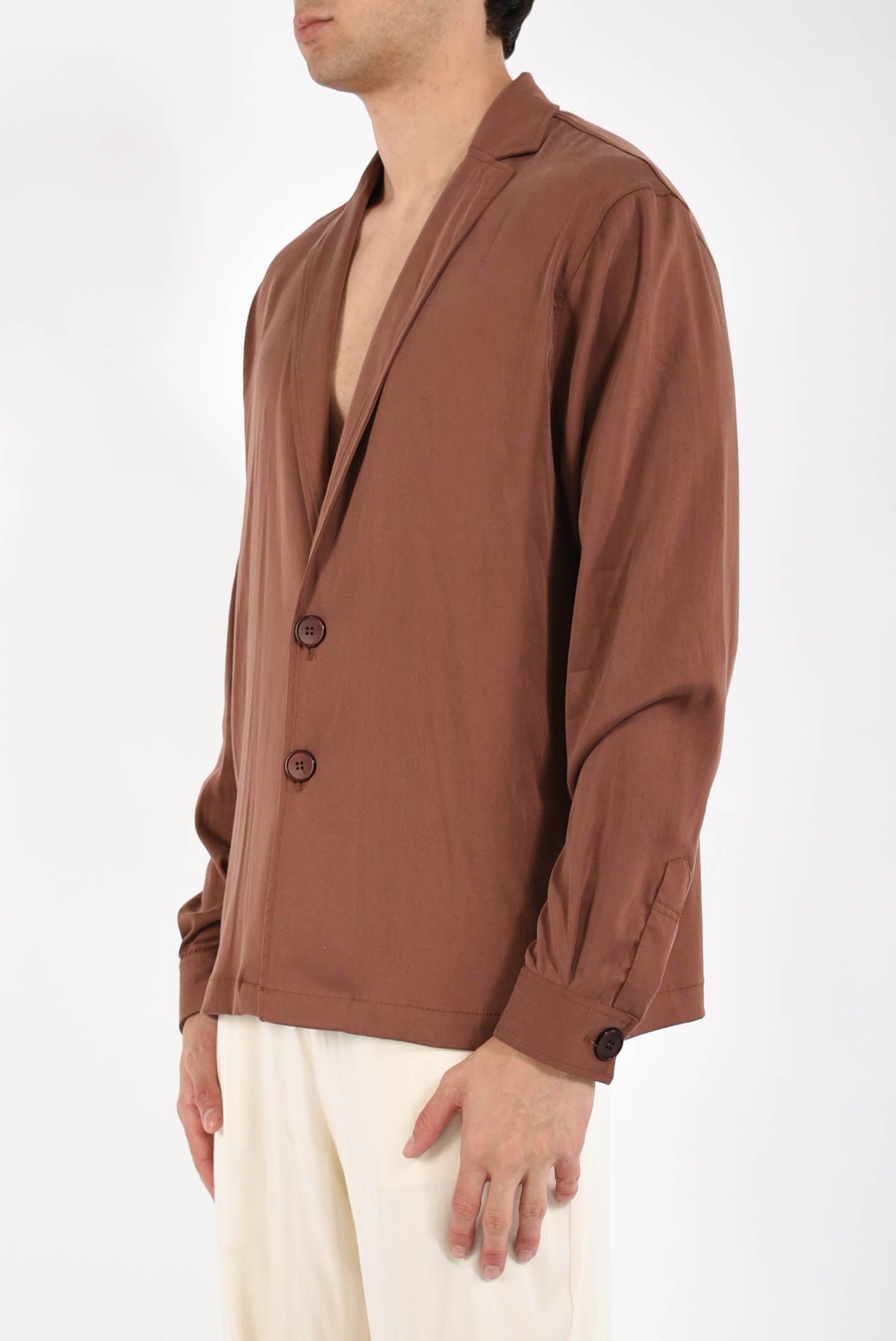 Giacca camicia in cupro