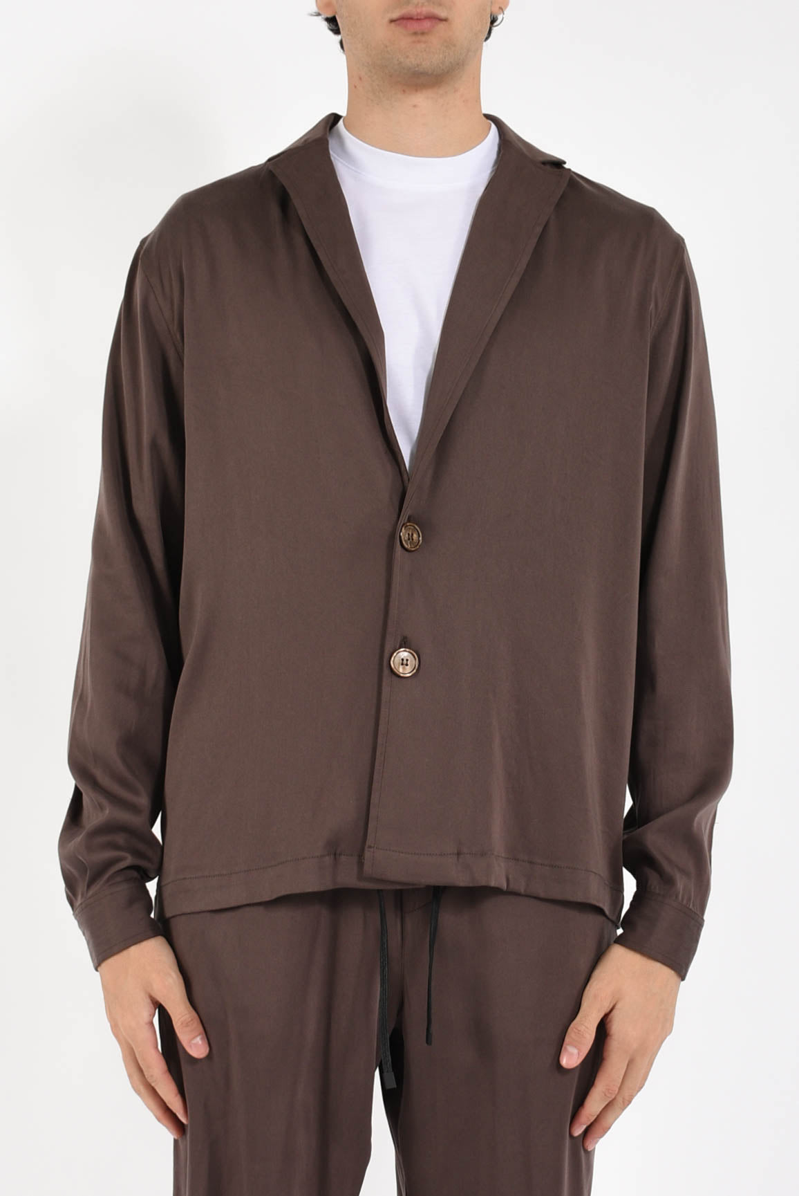 Giacca camicia in cupro