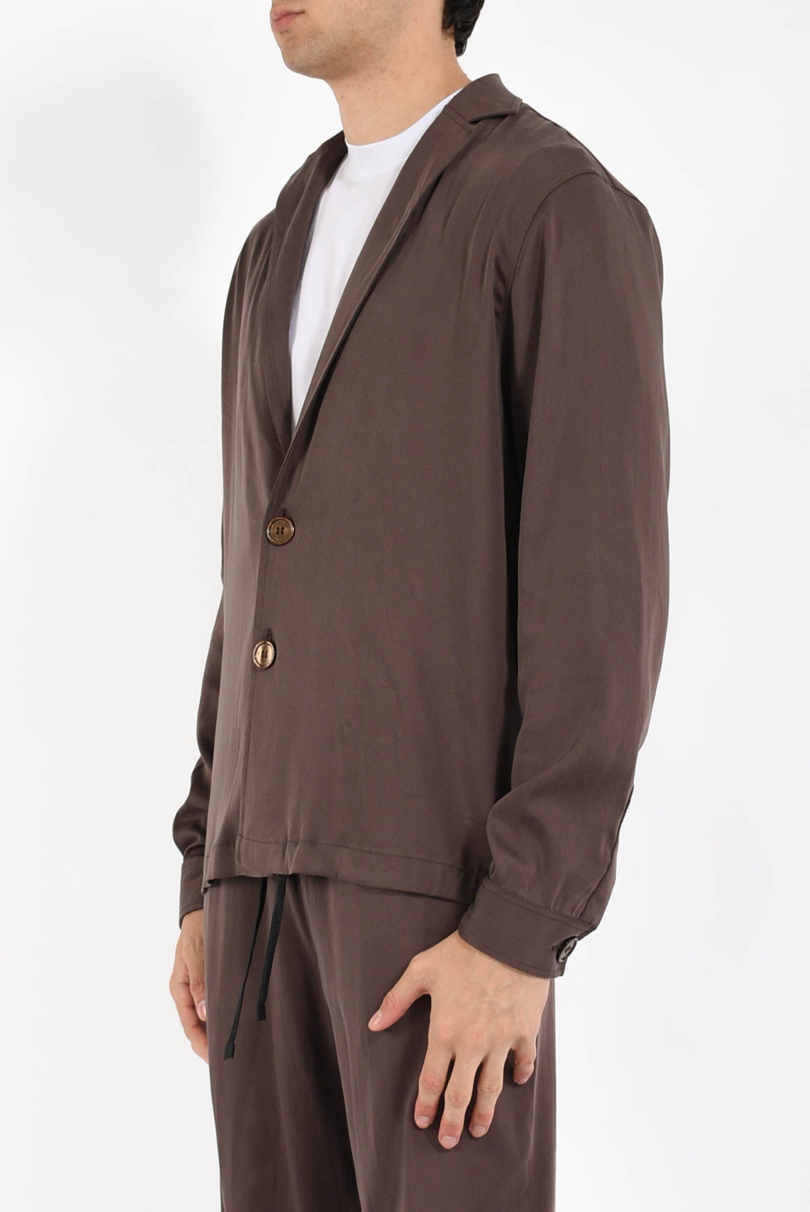 Giacca camicia in cupro