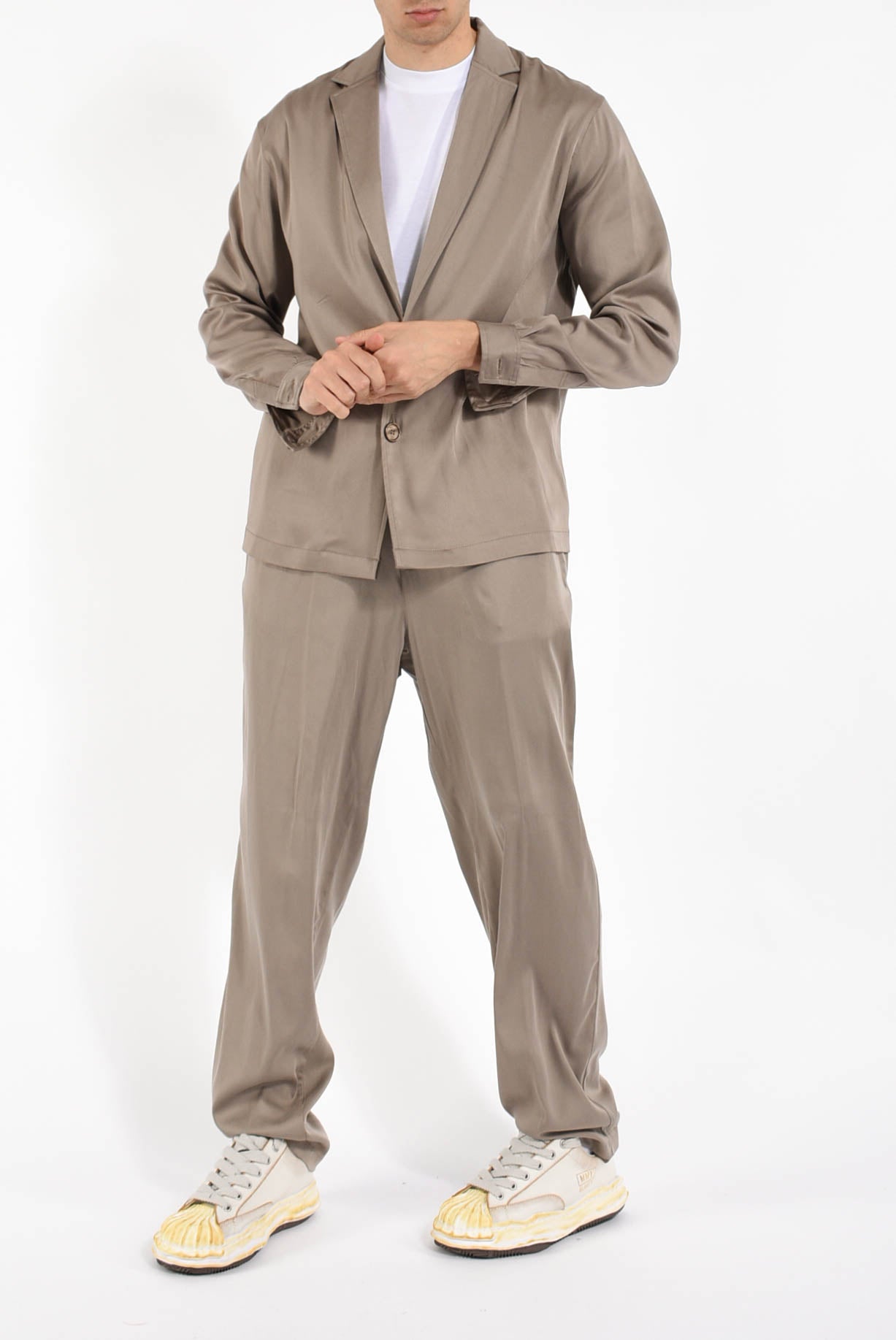 Giacca camicia in cupro