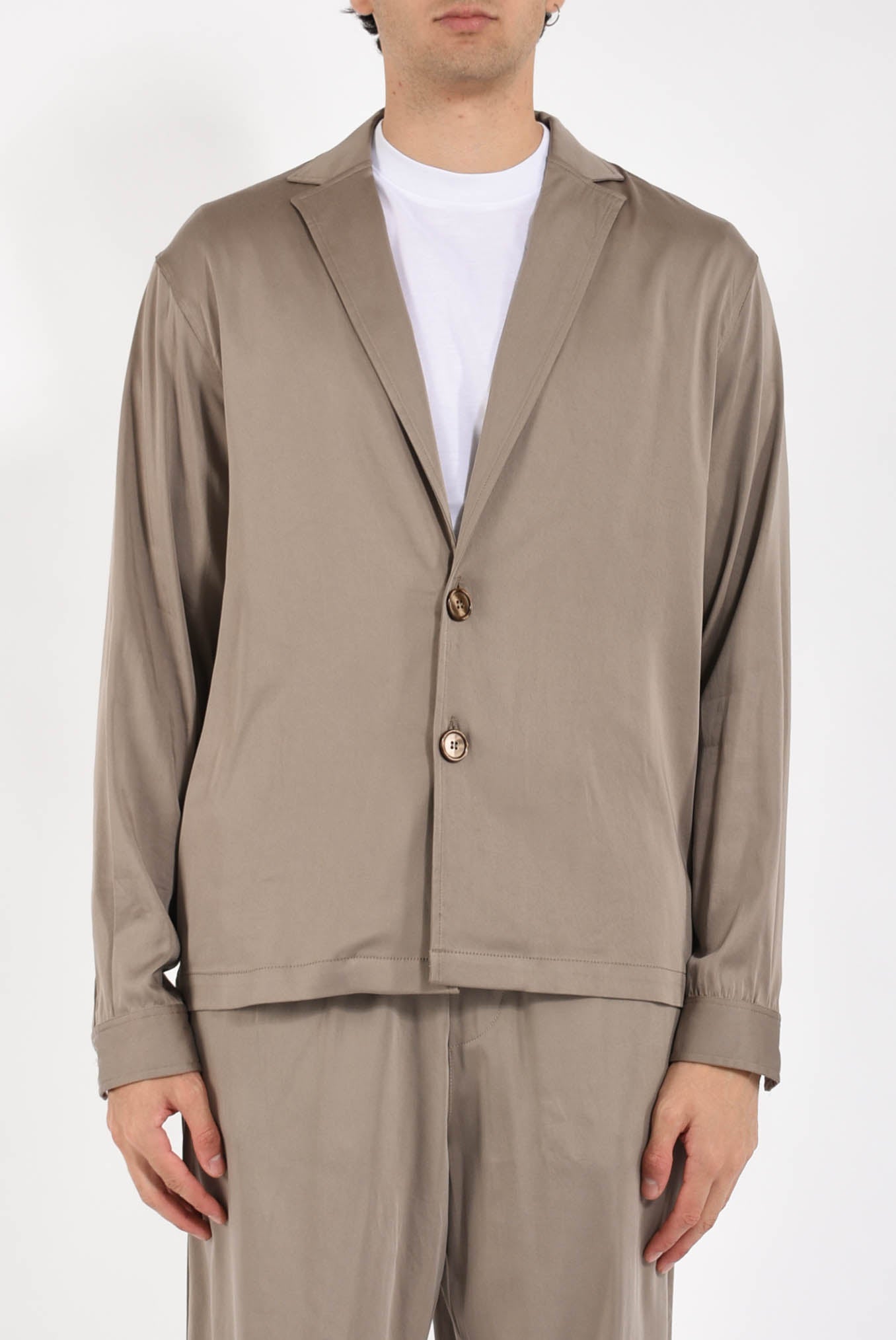 Giacca camicia in cupro