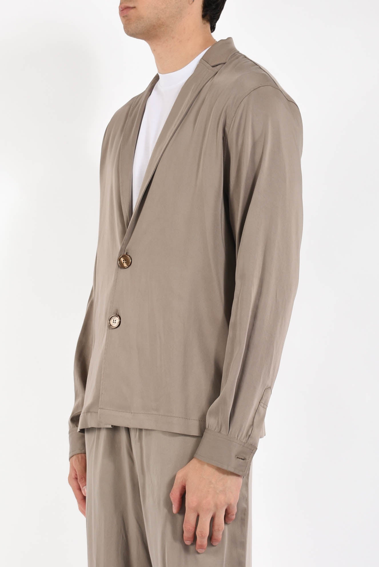 Giacca camicia in cupro