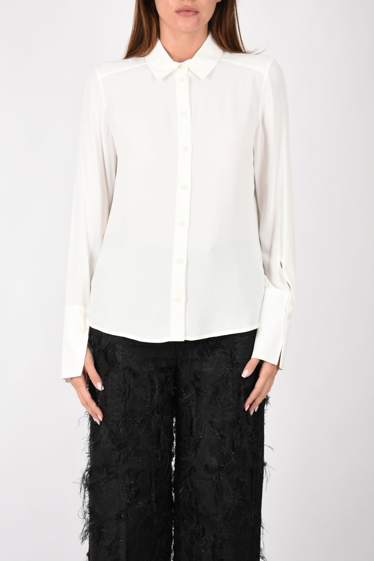 Camicia fluida in crêpe di viscosa 8C0075A8I1