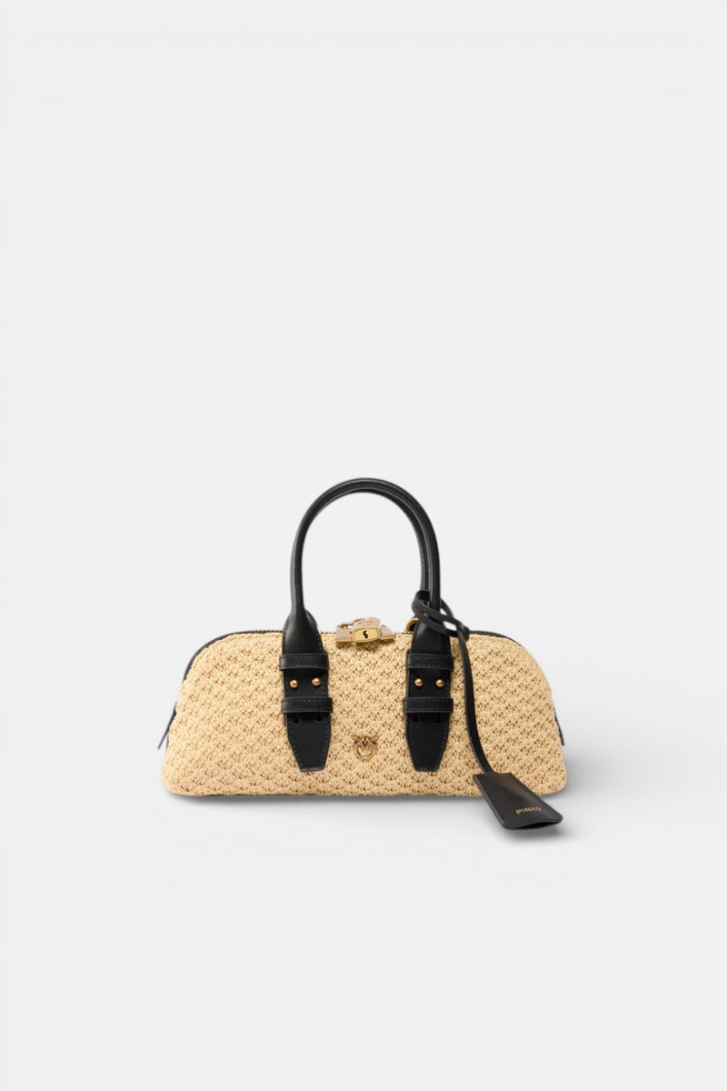 borsa a tracolla bowling horizontal rafia
