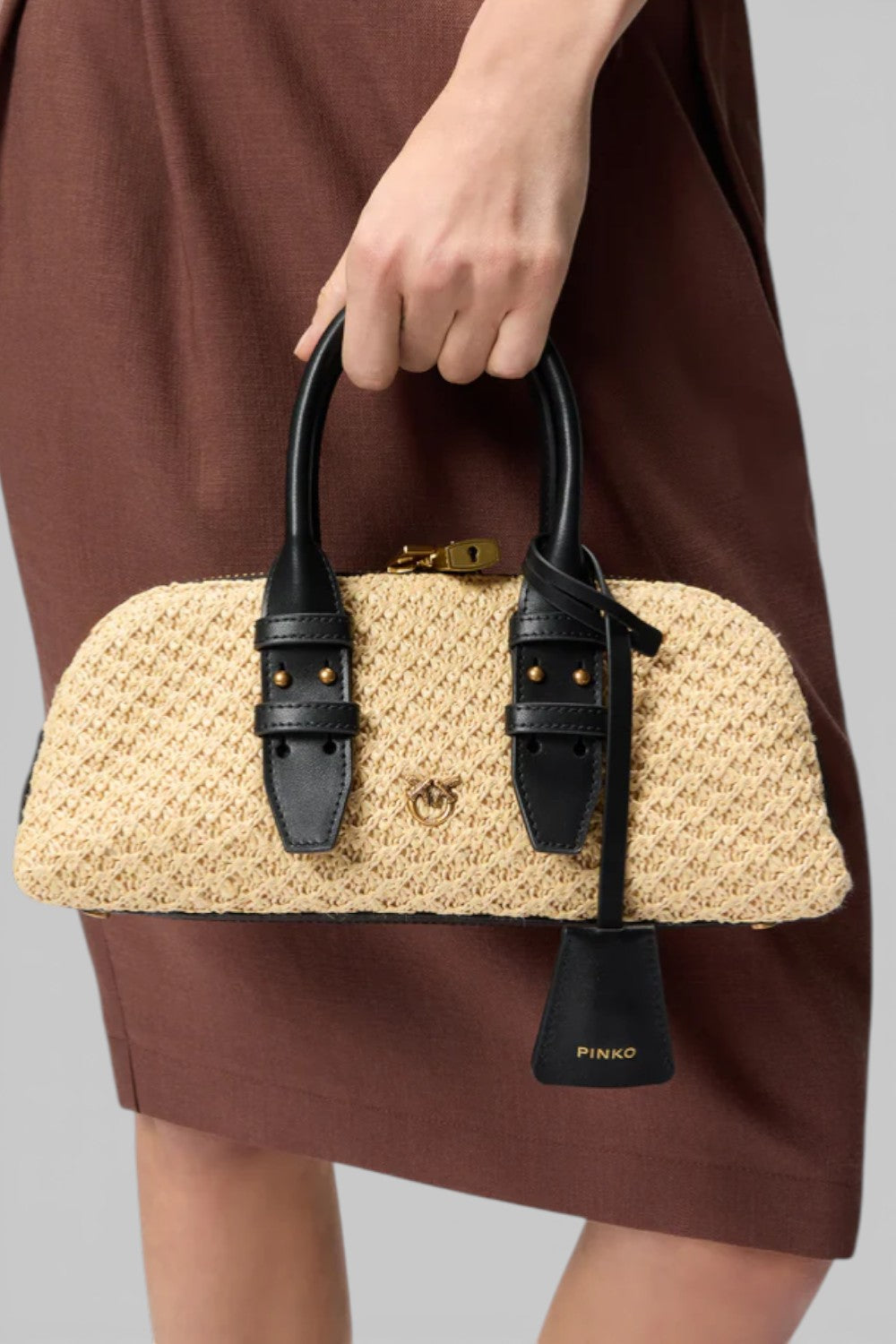 borsa a tracolla bowling horizontal rafia