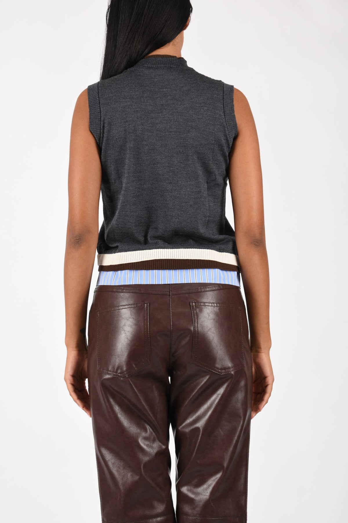 Gilet in lana con dettaglio layering 4141MDW190267775