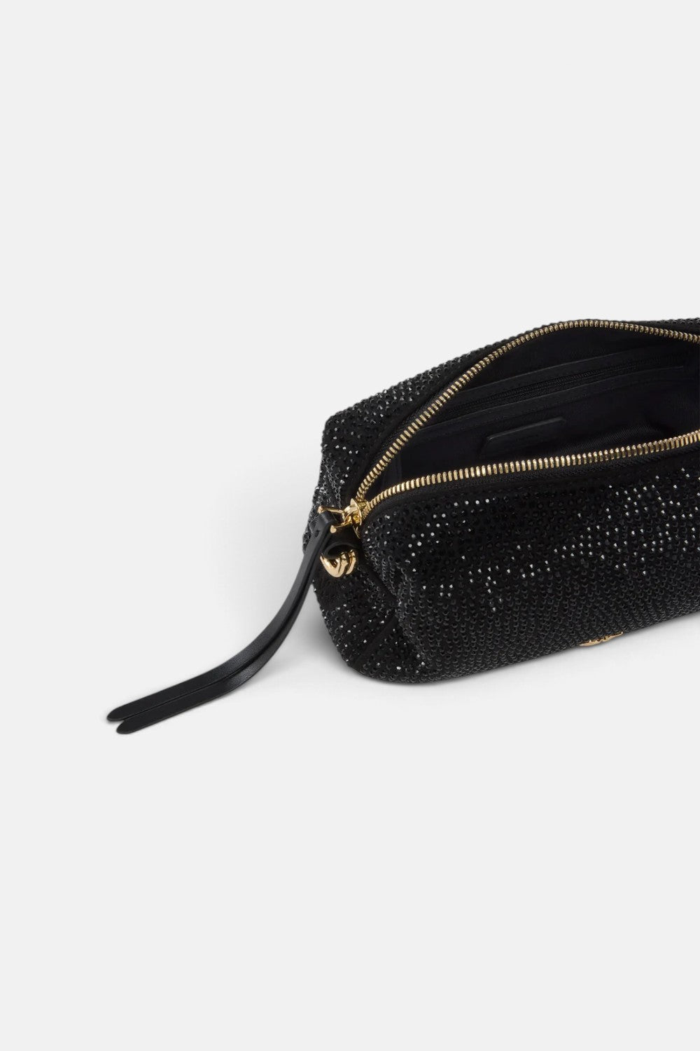 Borsa bauletto a tracolla mini effetto suede full strass 106967A3O8