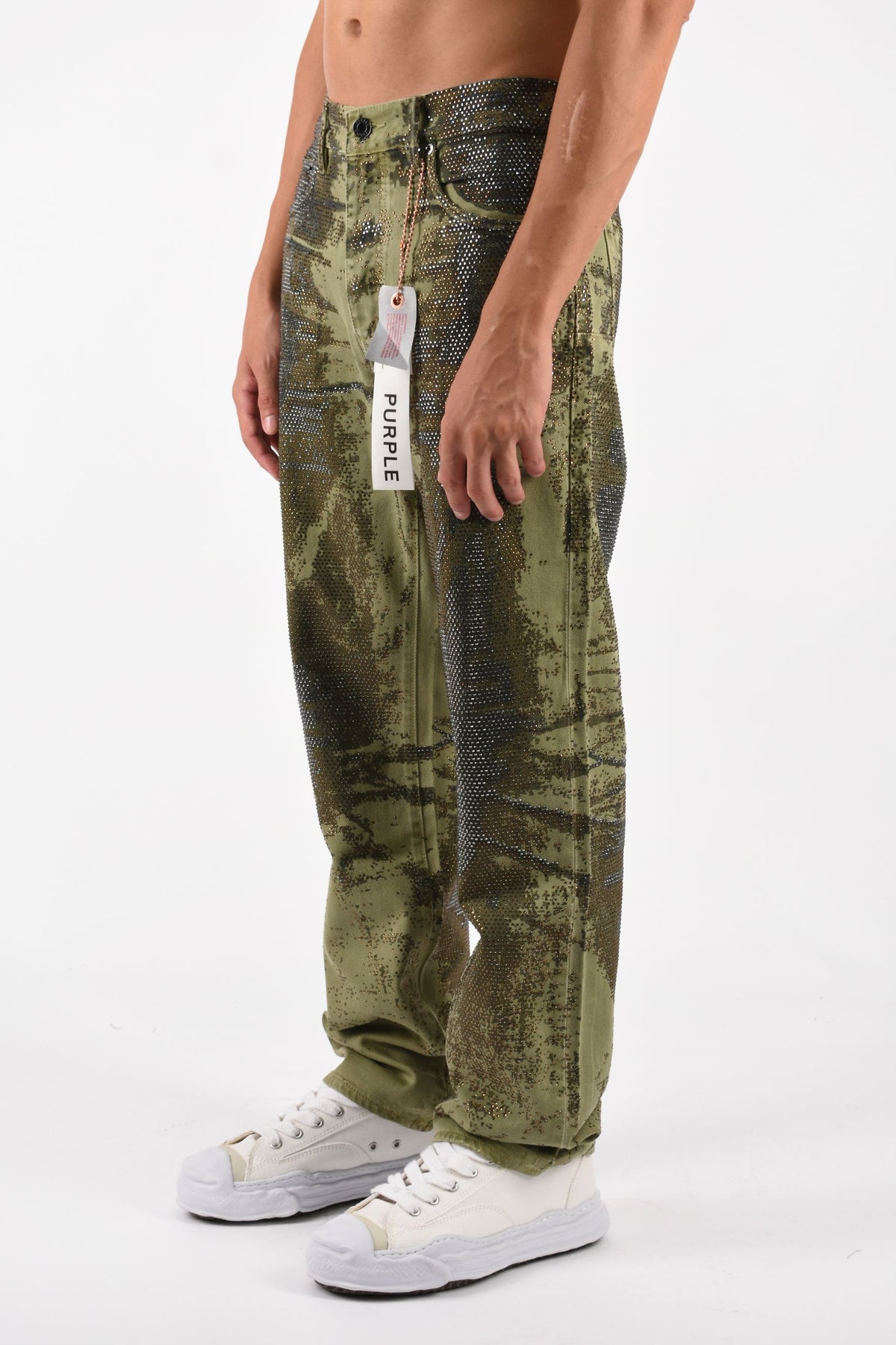 Jeans straight trompe loeil
