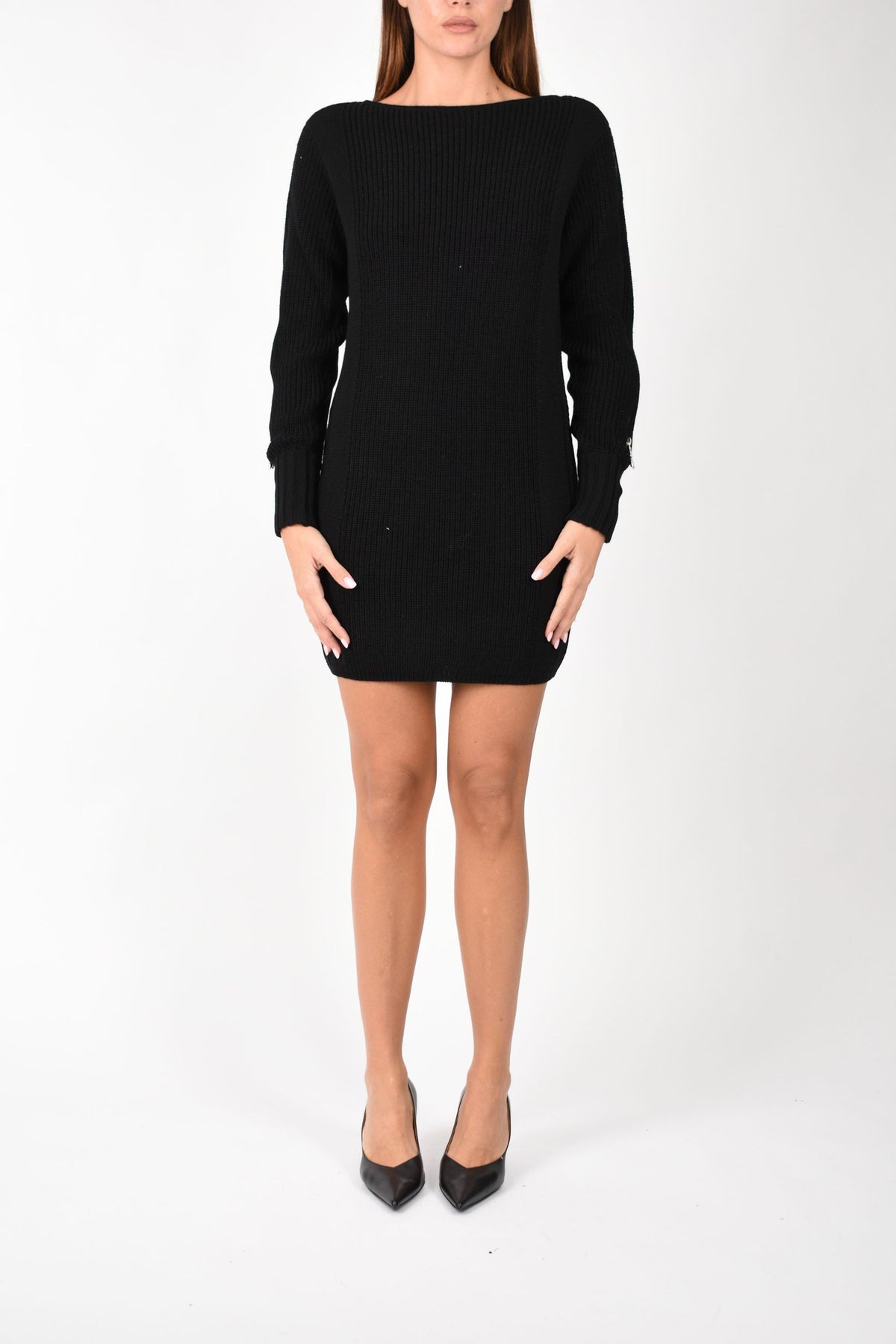 Abito mini in misto lana con zip 2A0071K9O3A
