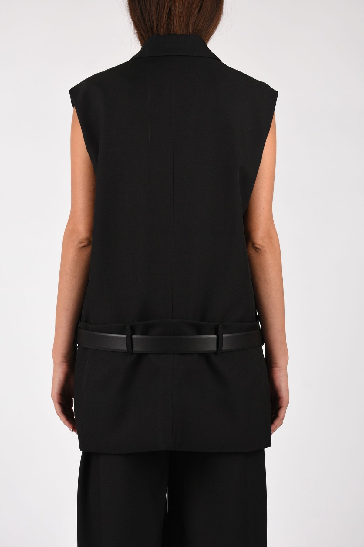 GILET LUNGO CON CINTURA