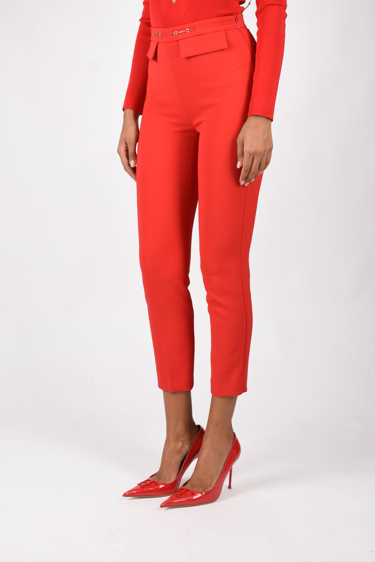 Pantaloni in doppio crêpe stretch PA19566E2