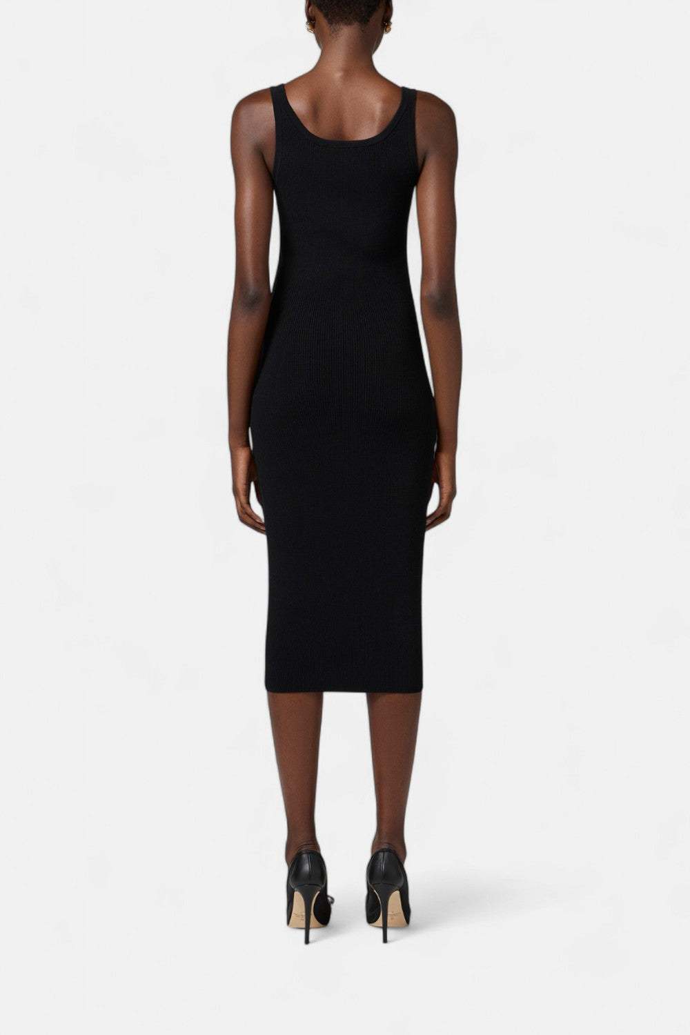 Abito midi in maglia con tulle