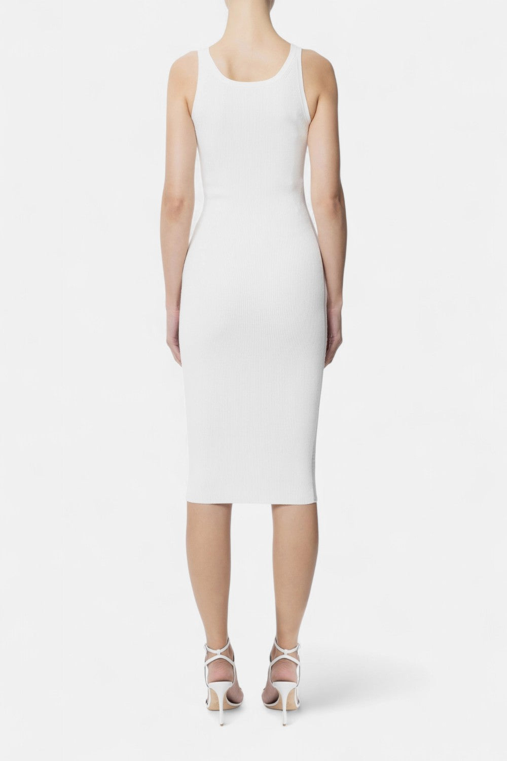 abito midi in maglia con tulle