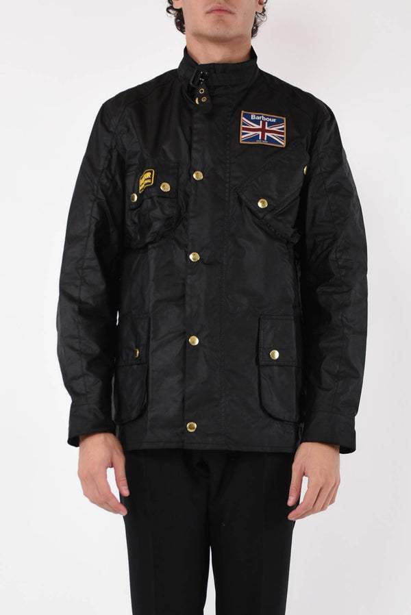BARBOUR Giacca UNION JACK  in cotone cerato